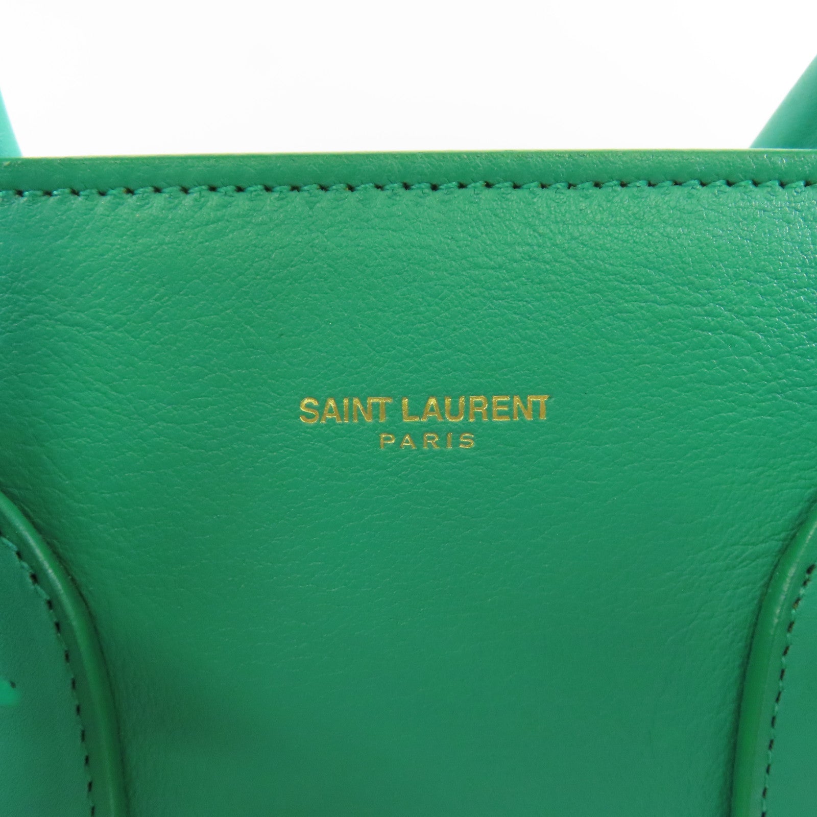 YVES SAINT LAURENT 牛皮皮革Shoulder Bag金扣手挽肩背兩用袋綠色
