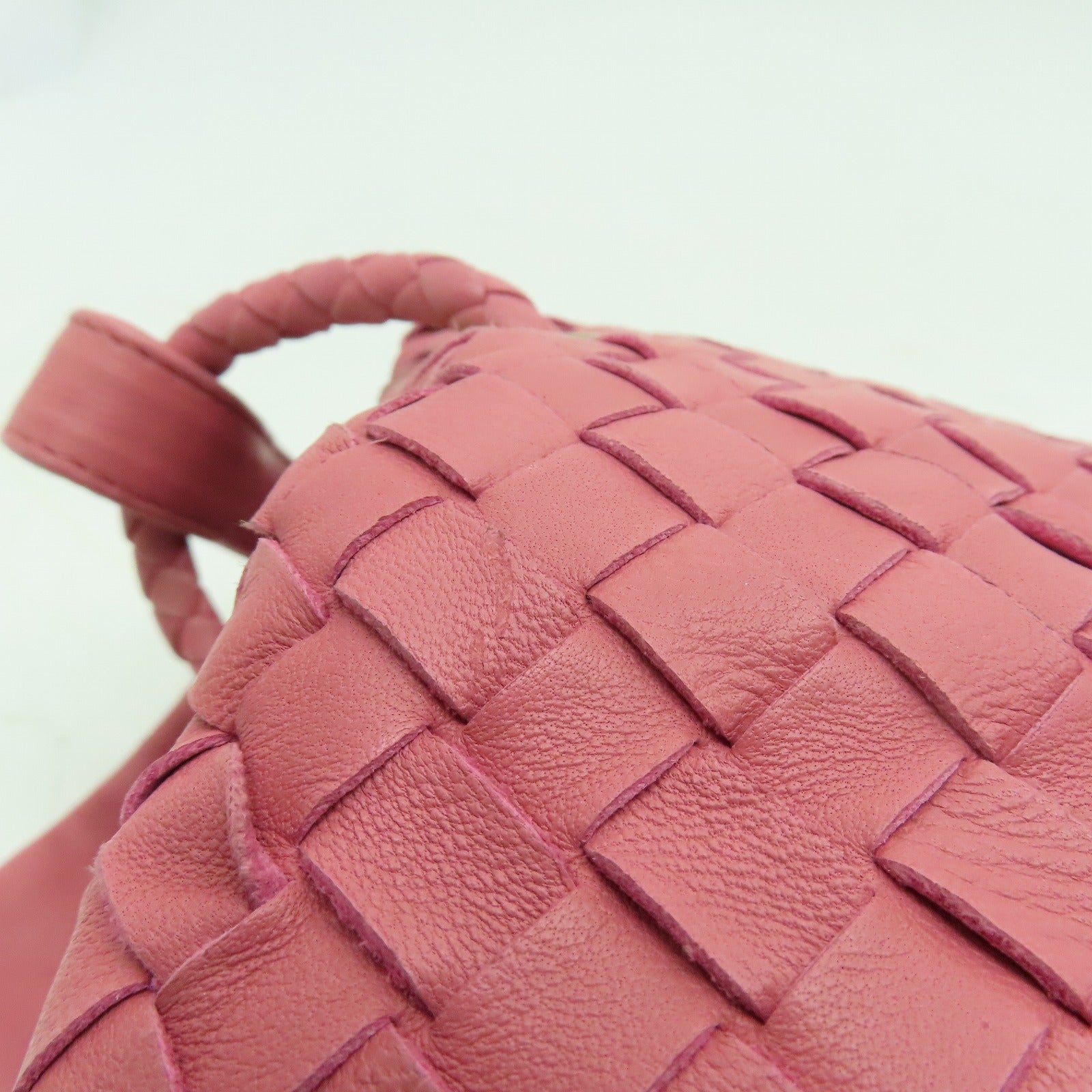 BOTTEGA VENETA 織紋皮革Shoulder Bag金扣肩背袋粉紅色