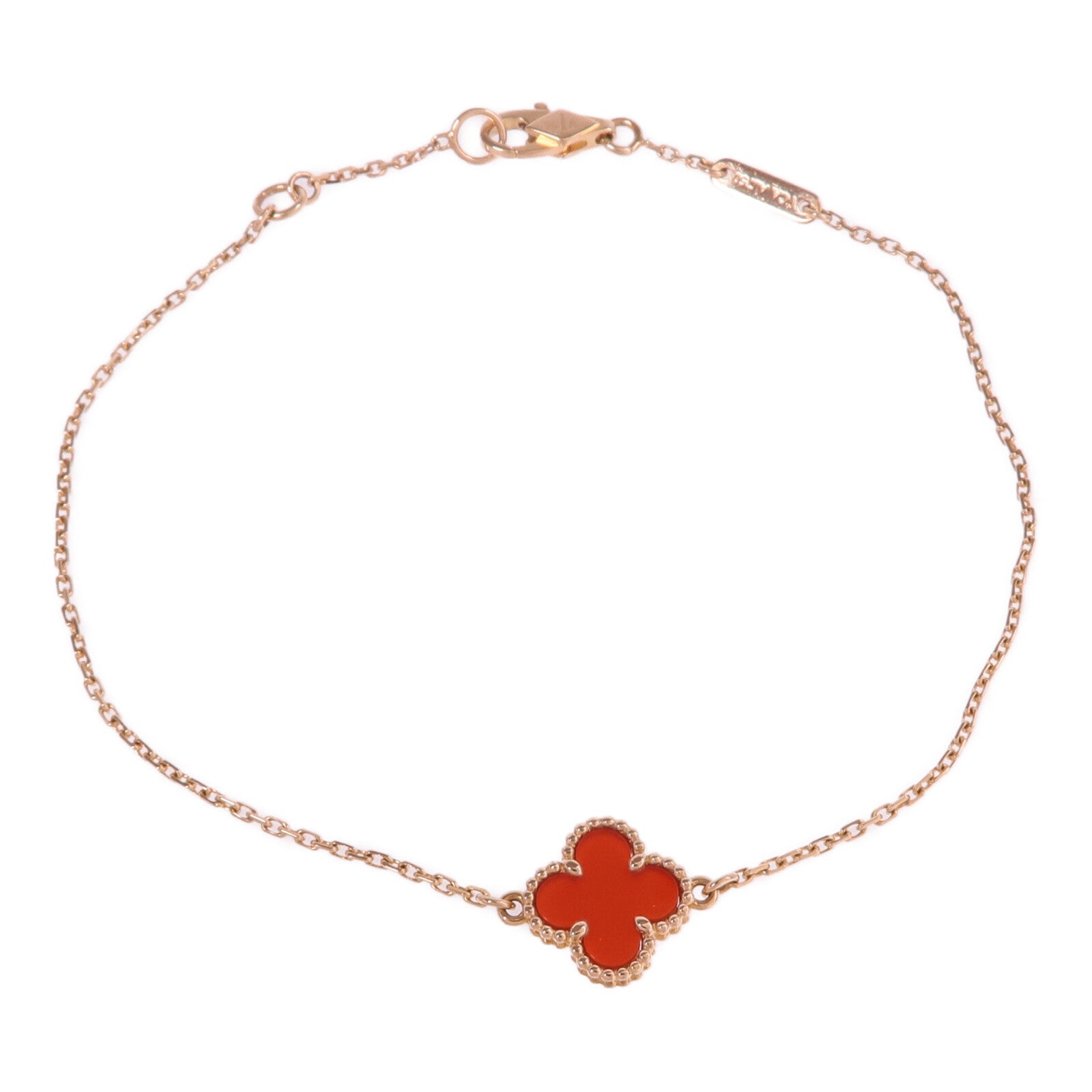 Van Cleef & Arpels 18K玫瑰金Sweet Alhambra Bracelet紅玉髓手鏈