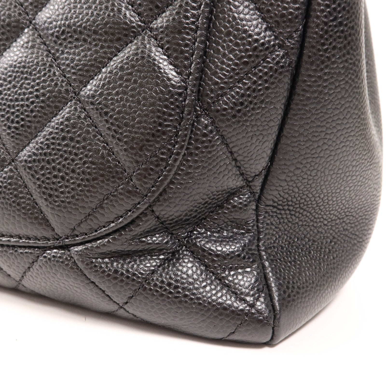 CHANEL 牛皮皮革GST Grand Shopping Tote Bag金扣鏈帶肩背袋