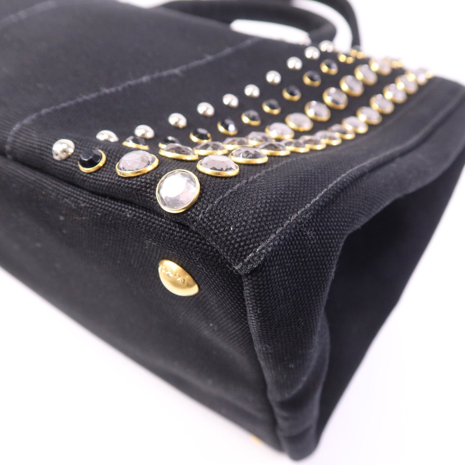 PRADA 棉布HandBag金扣手挽袋