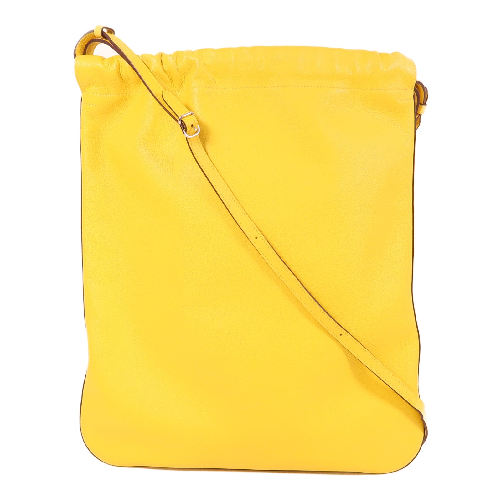 HERMES 【激減優惠】Evercolor皮革Bridado銀扣背包肩背兩用袋Jaune De Naples