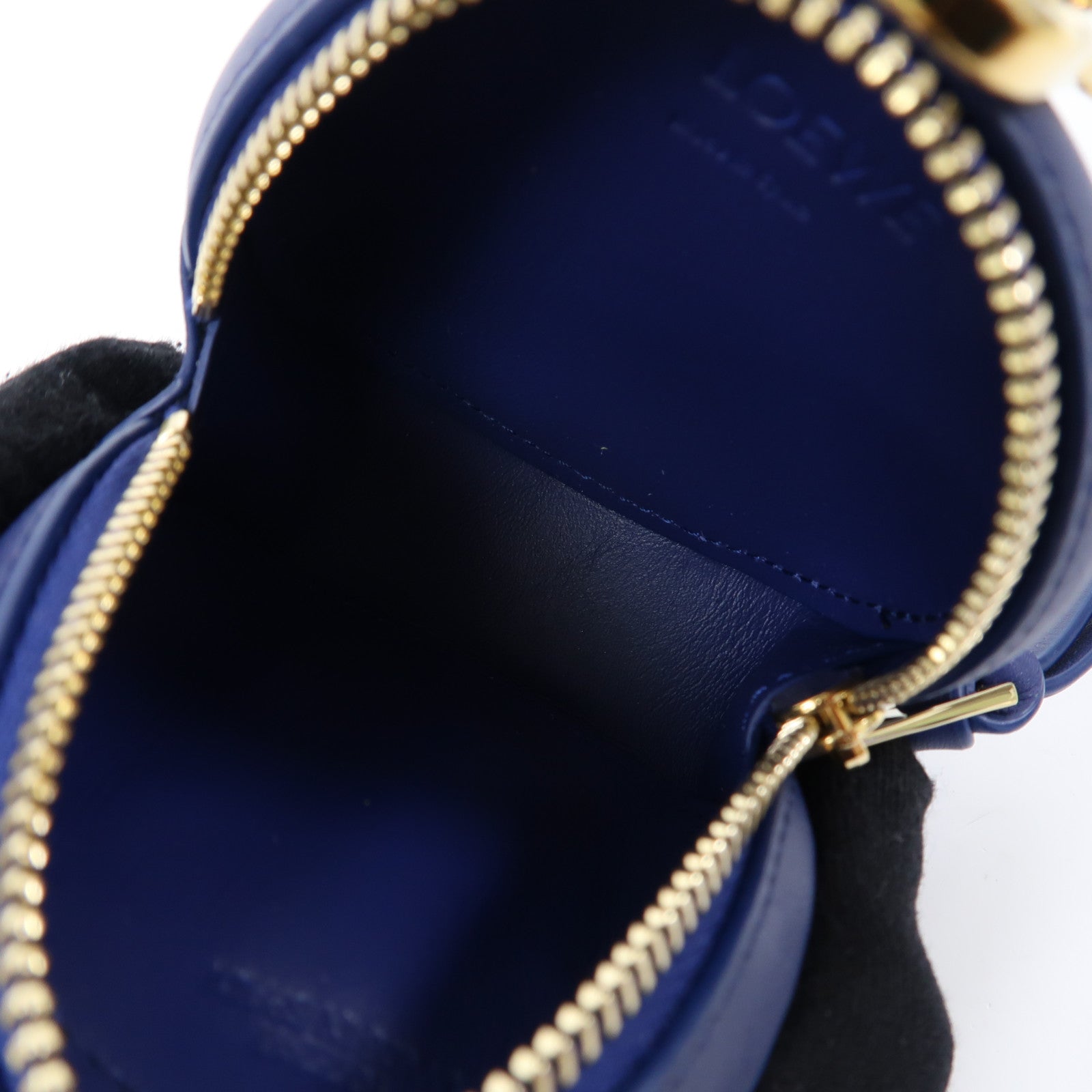 LOEWE 【激減優惠】牛皮皮革Inflated Anagram Cookie金扣零錢包藍色
