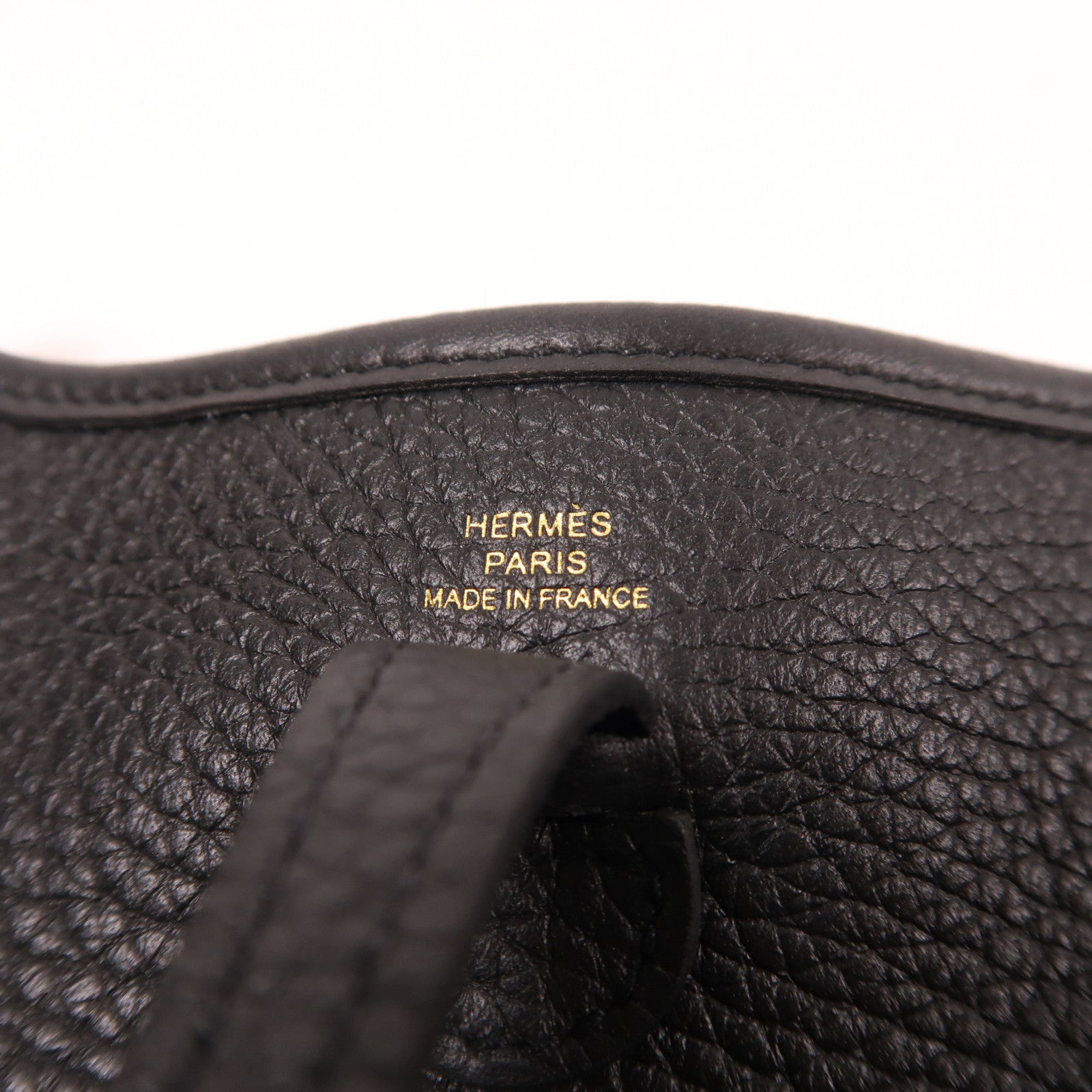 HERMES Clemence皮革Evelyne TPM金扣肩背袋黑色
