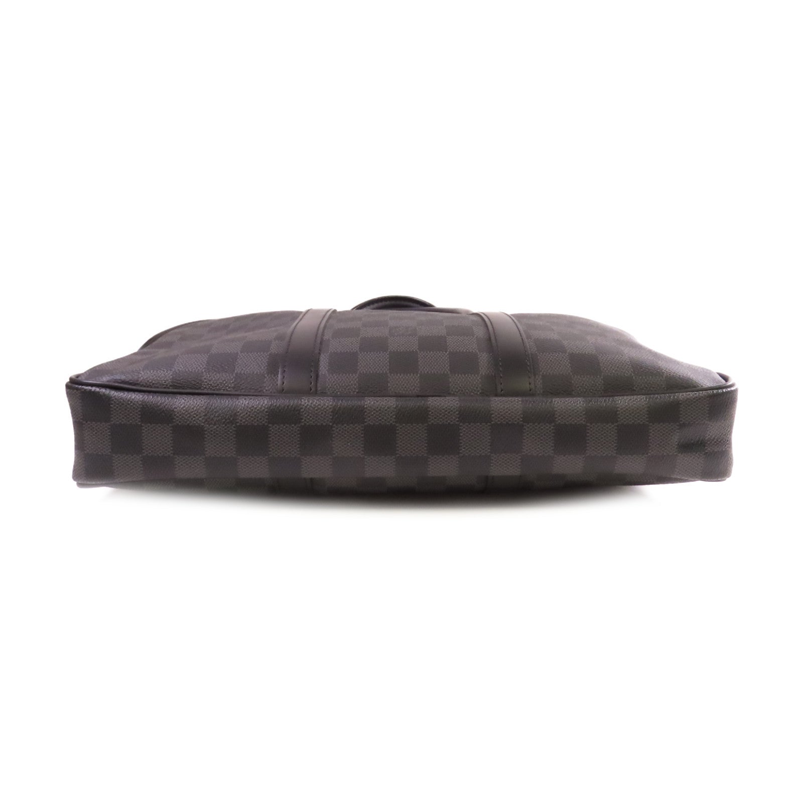 LOUIS VUITTON Damier Graphite Briefcase銀扣手挽肩背兩用袋黑色/灰色