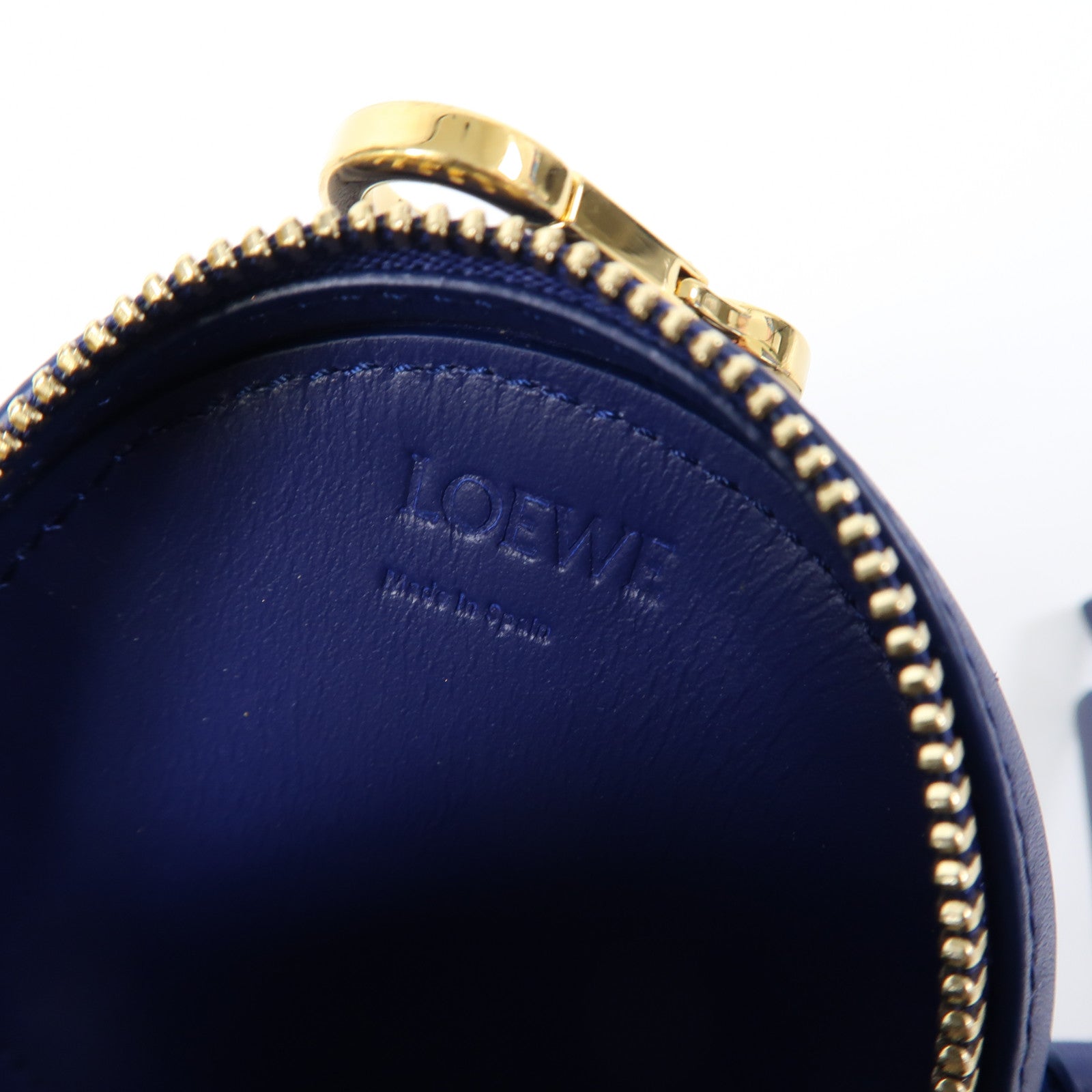LOEWE 【激減優惠】牛皮皮革Inflated Anagram Cookie金扣零錢包藍色