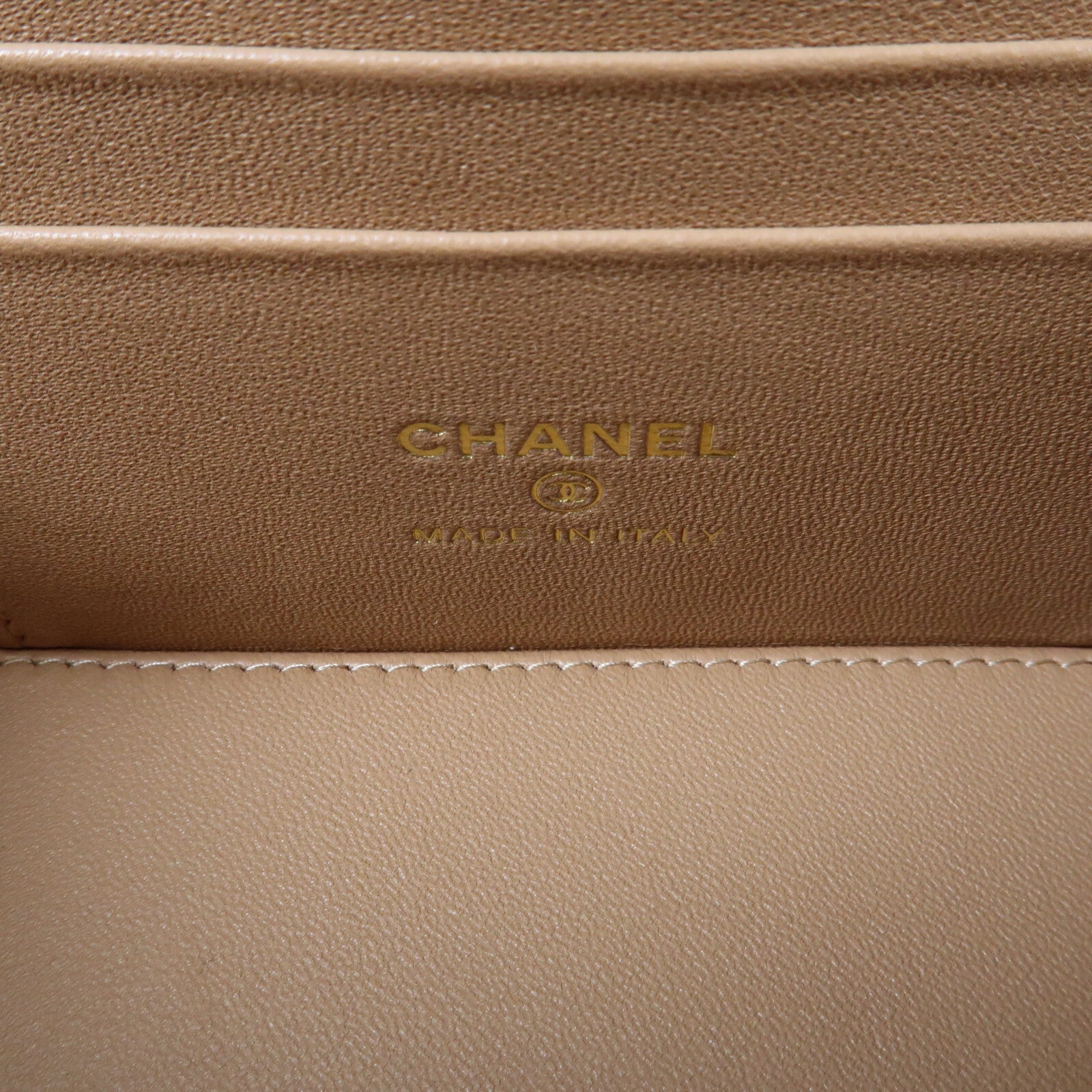 CHANEL 羊皮皮革Vanity Case金扣鏈帶手挽肩背兩用袋