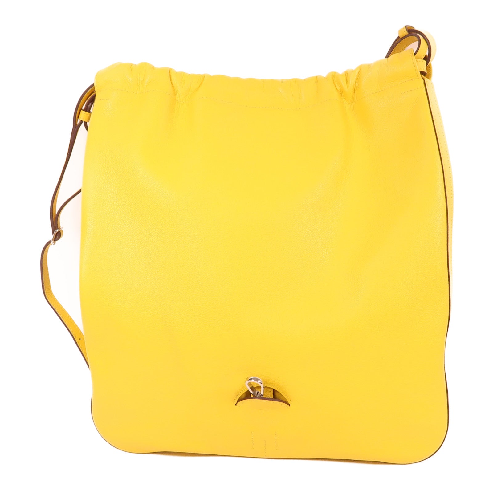 HERMES 【激減優惠】Evercolor皮革Bridado銀扣背包肩背兩用袋Jaune De Naples