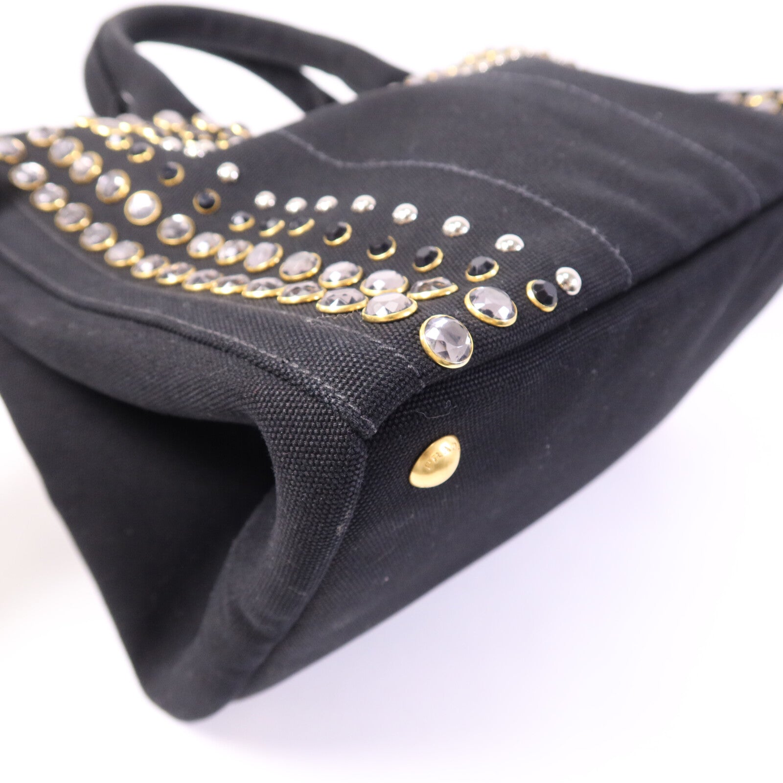 PRADA 棉布HandBag金扣手挽袋