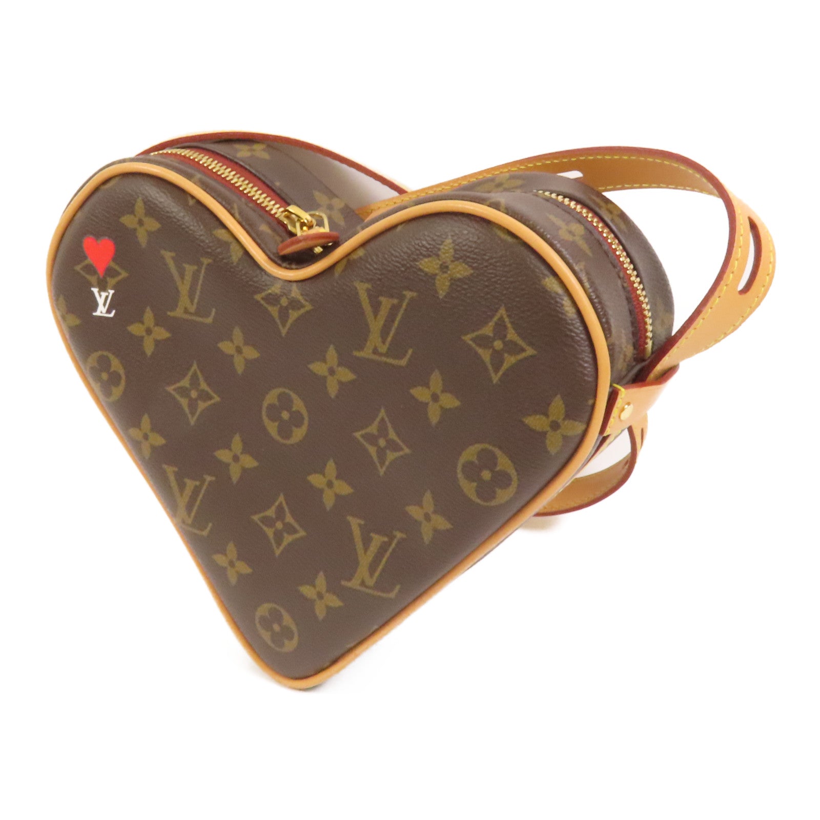 LOUIS VUITTON 【激減優惠】Monogram Game On Coeur金扣肩背袋棕色