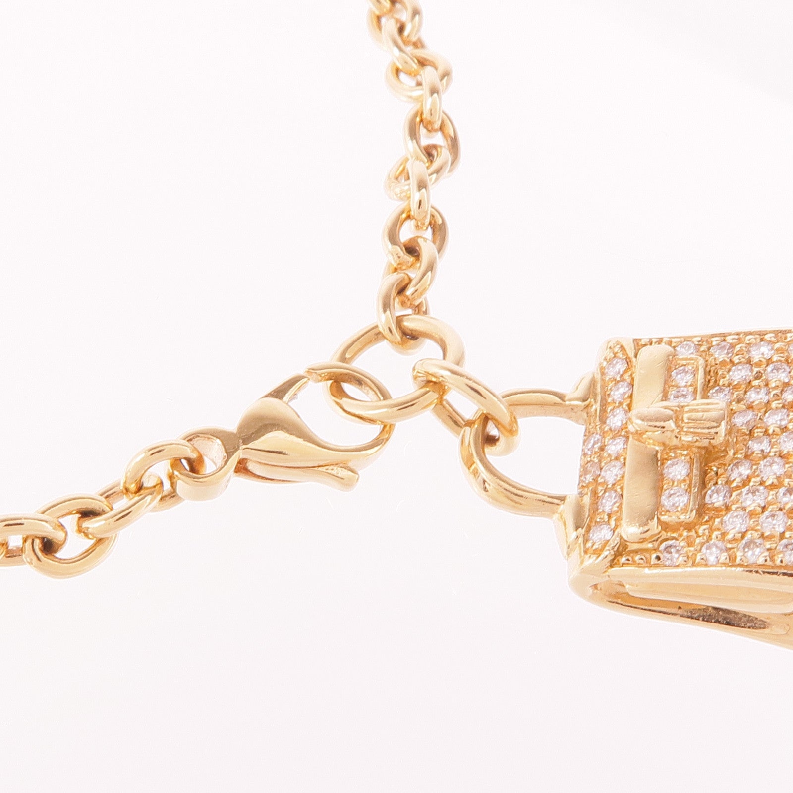 HERMES 18K玫瑰金Birkin Bracelet鑽石項鍊