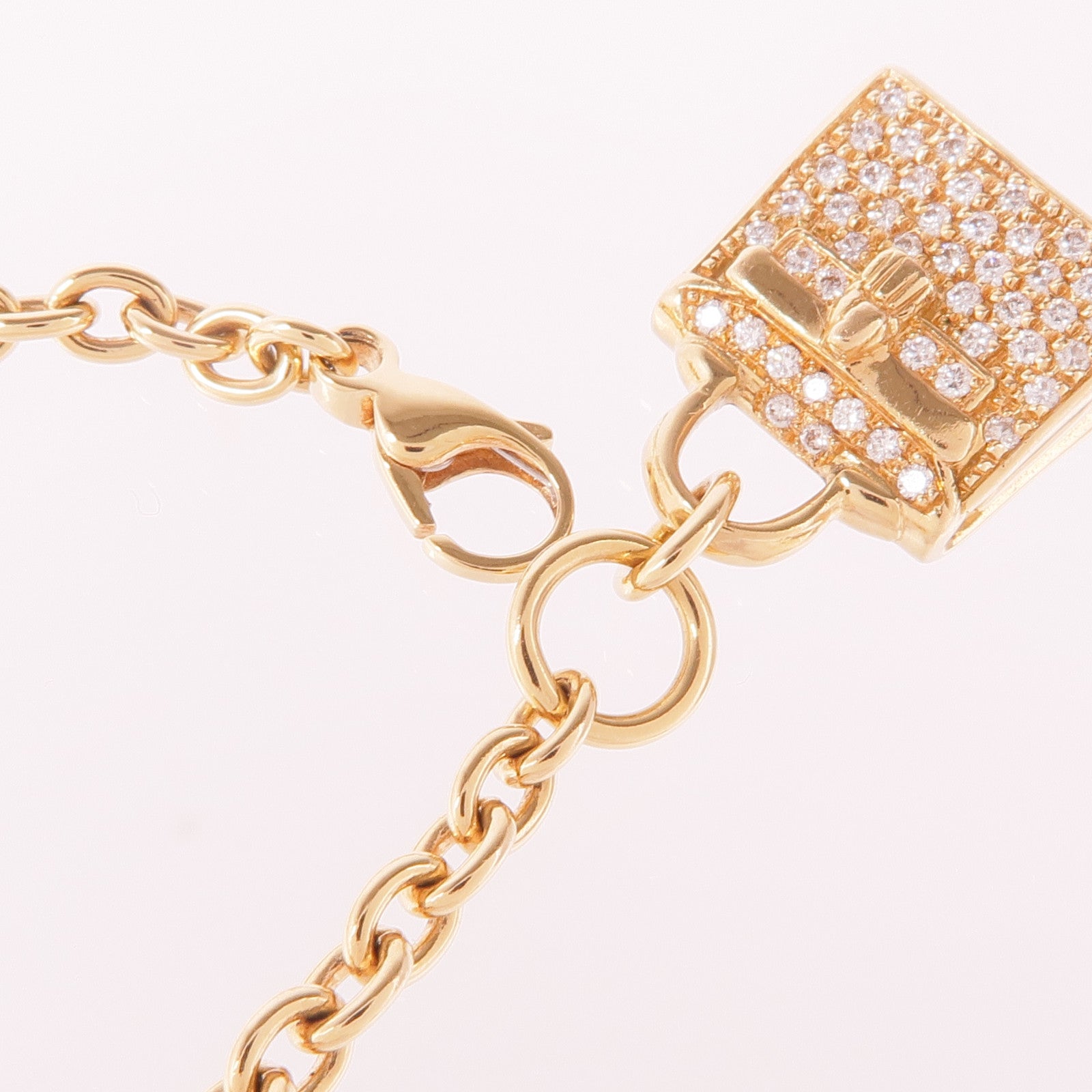 HERMES 18K玫瑰金Birkin Bracelet鑽石項鍊
