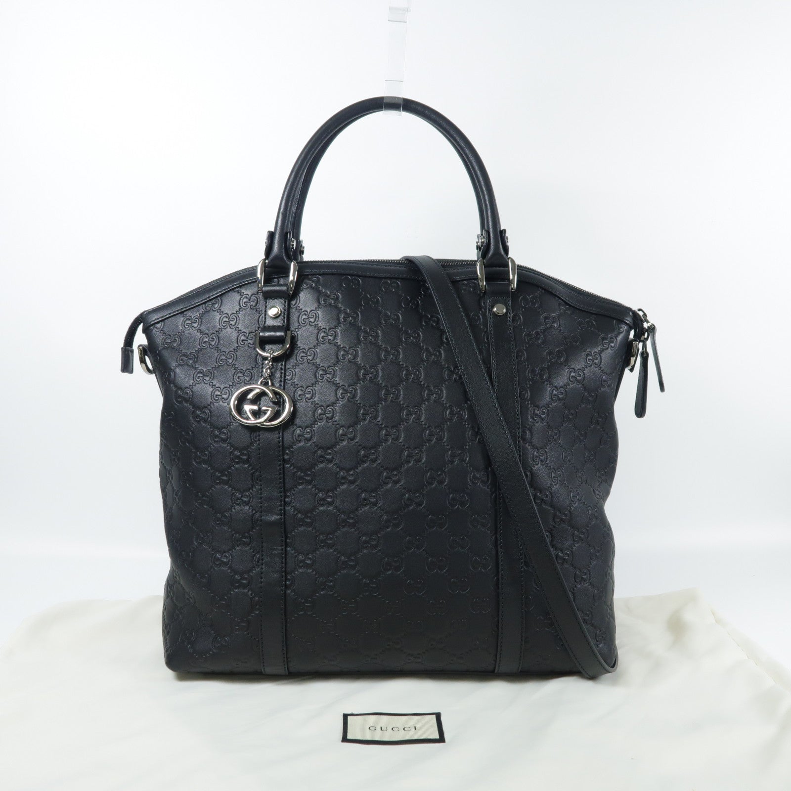 GUCCI GG SHW 2way Shoulder Bag 339551 Calfskin Leather Black