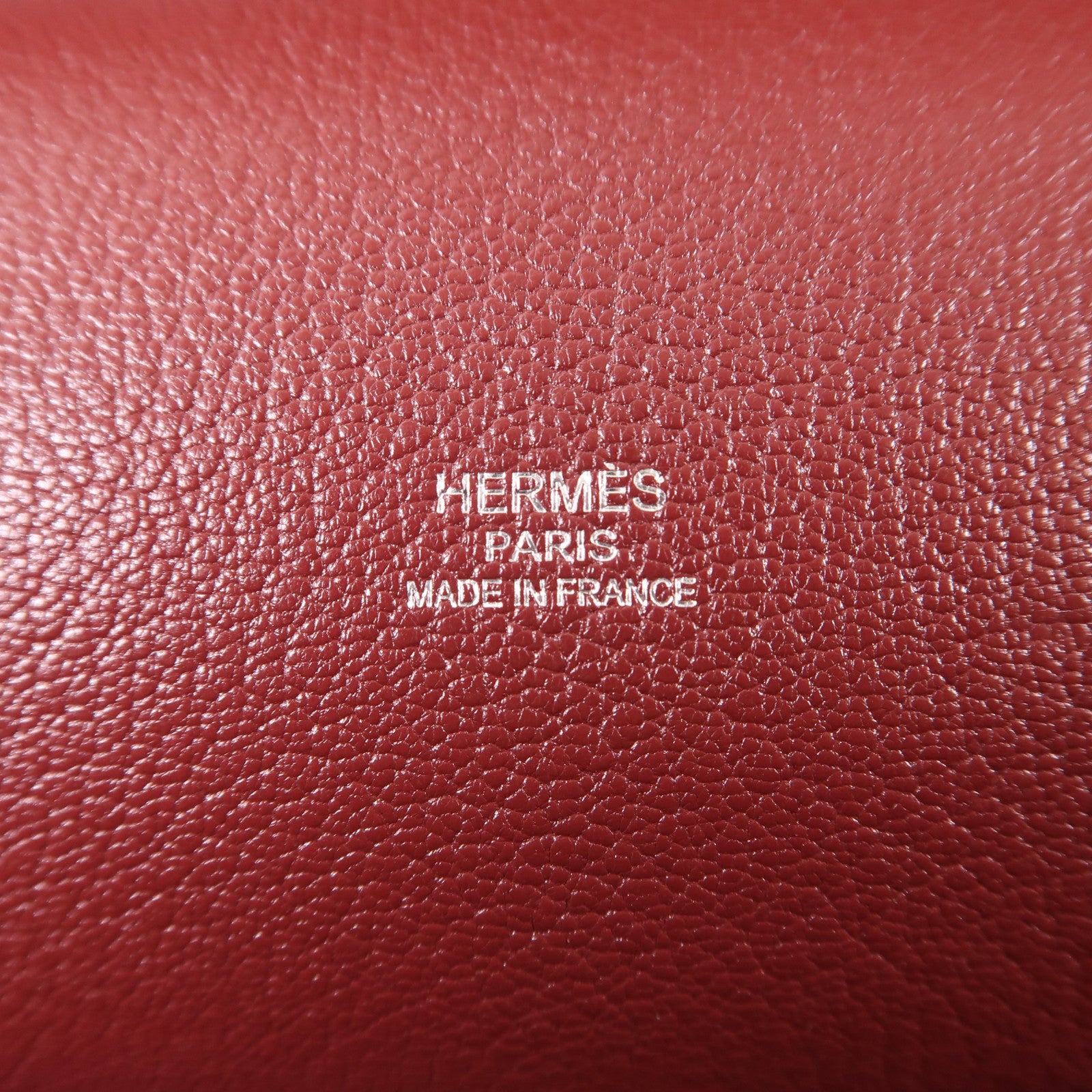 HERMES 【激減優惠】Clemence皮革Jypsiere銀扣肩背袋Rouge H
