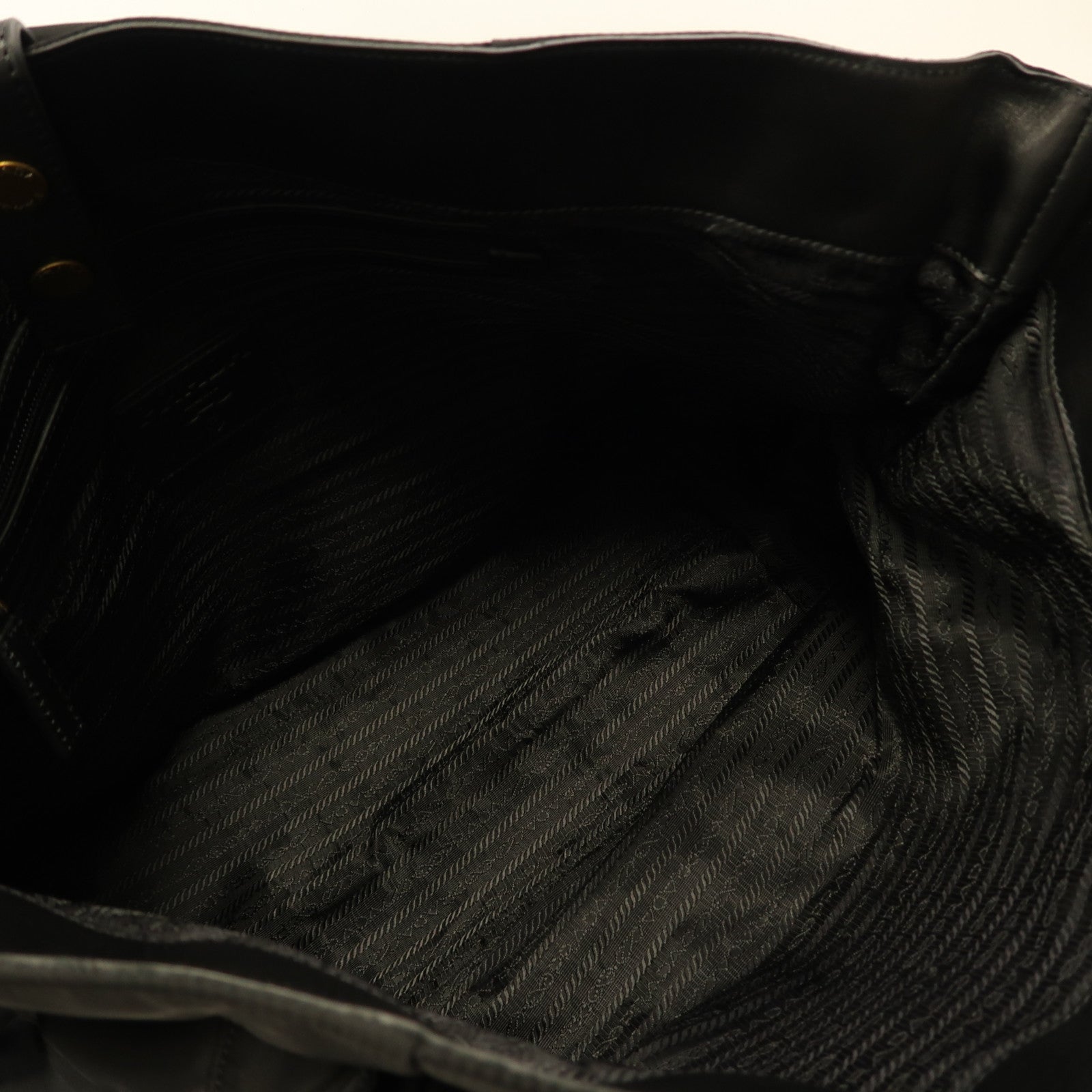 PRADA 尼龍Shoulder Bag金扣肩背袋黑色