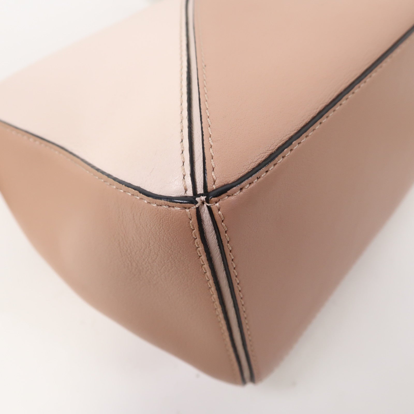 LOEWE 牛皮皮革Small Puzzle金扣手挽肩背兩用袋粉紅色