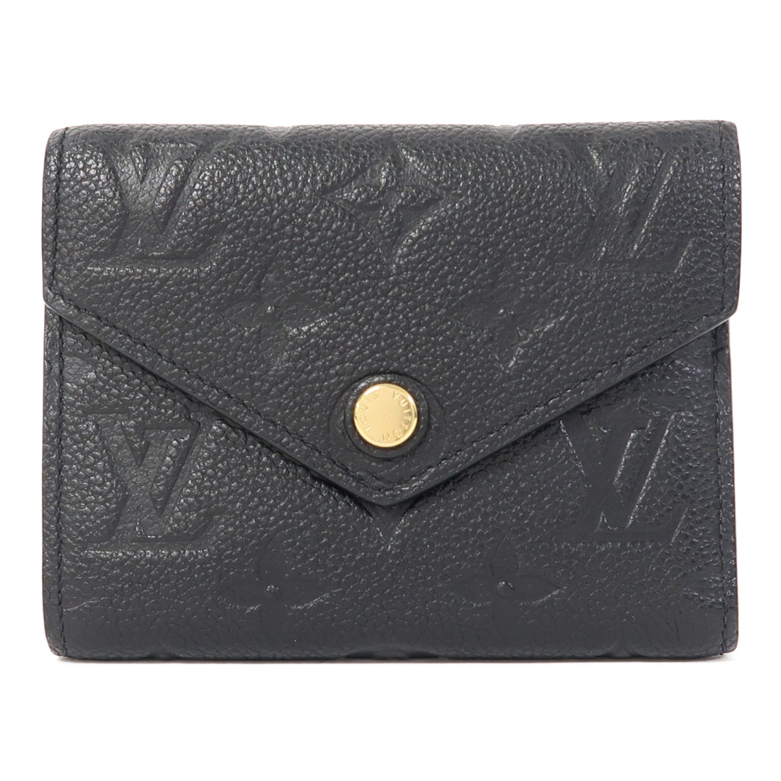 LOUIS VUITTON Monogram Empreinte Victorine Wallet金扣錢包黑色