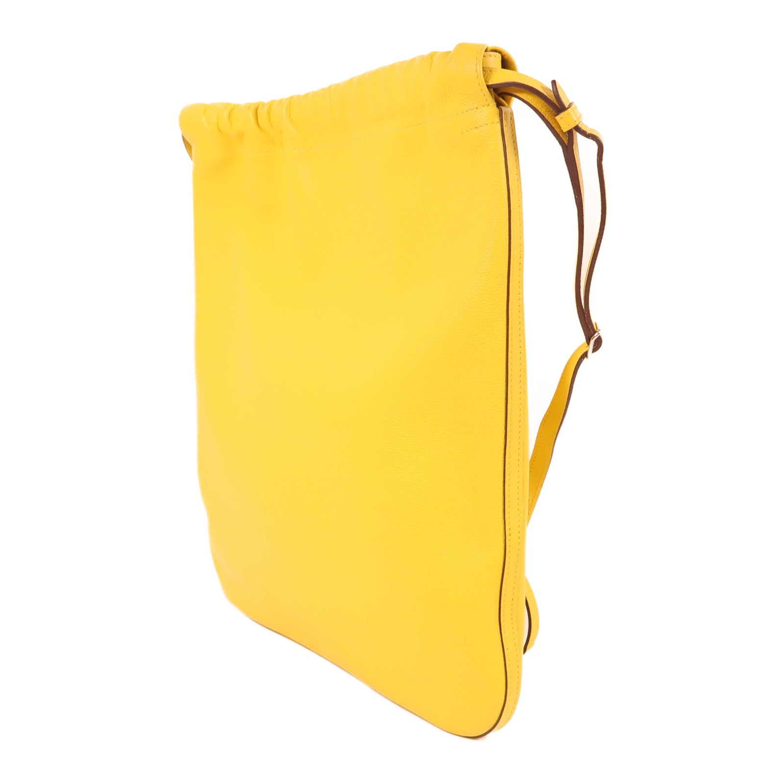 HERMES 【激減優惠】Evercolor皮革Bridado銀扣背包肩背兩用袋Jaune De Naples