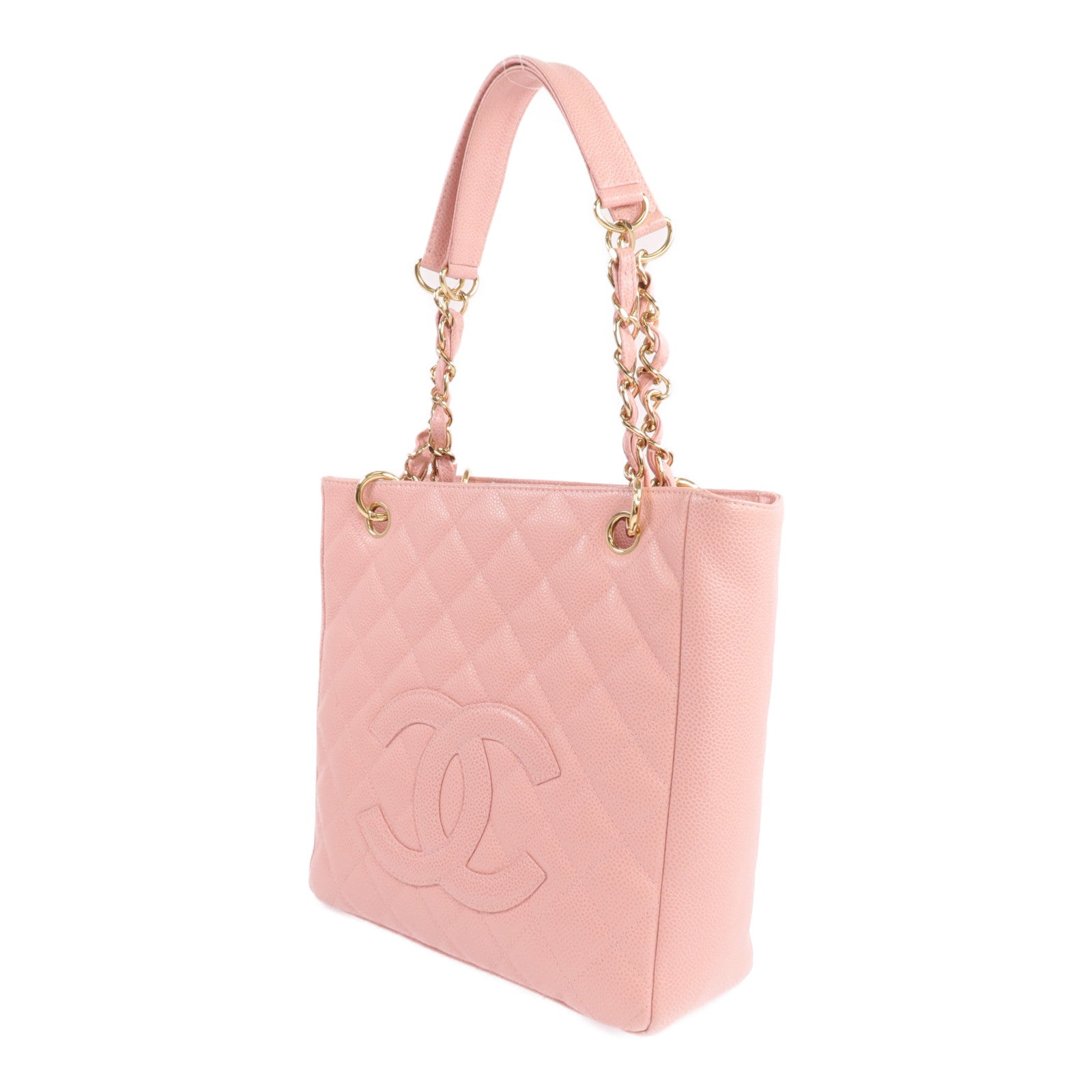 CHANEL PST Petite Shopping Tote Bag金扣鏈帶肩背袋