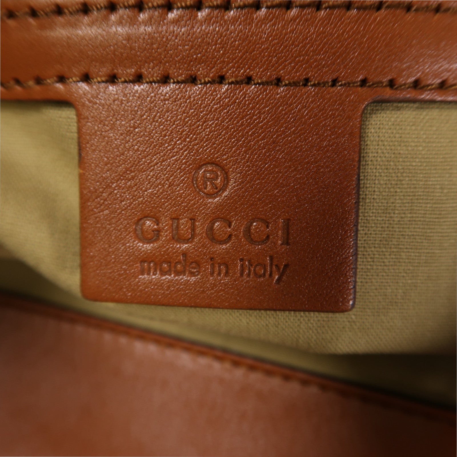 GUCCI 帆布Sherry Line Vintage金扣手挽肩背兩用袋啡色