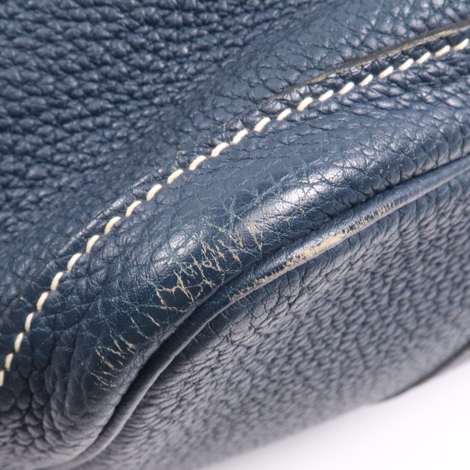 HERMES Negonda皮革Garden Party PM銀扣手挽袋Bleu de Prusse