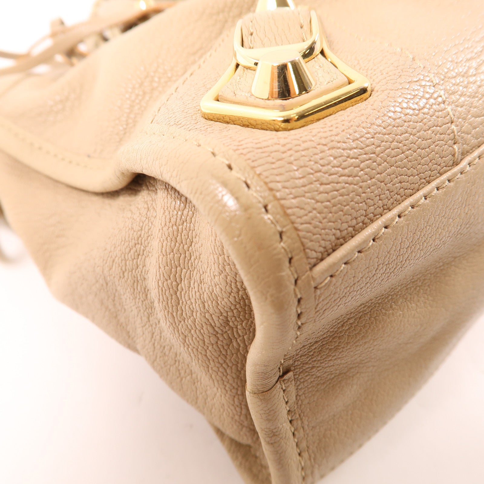 BALENCIAGA 牛皮皮革Le City Small金扣手挽肩背兩用袋棕色