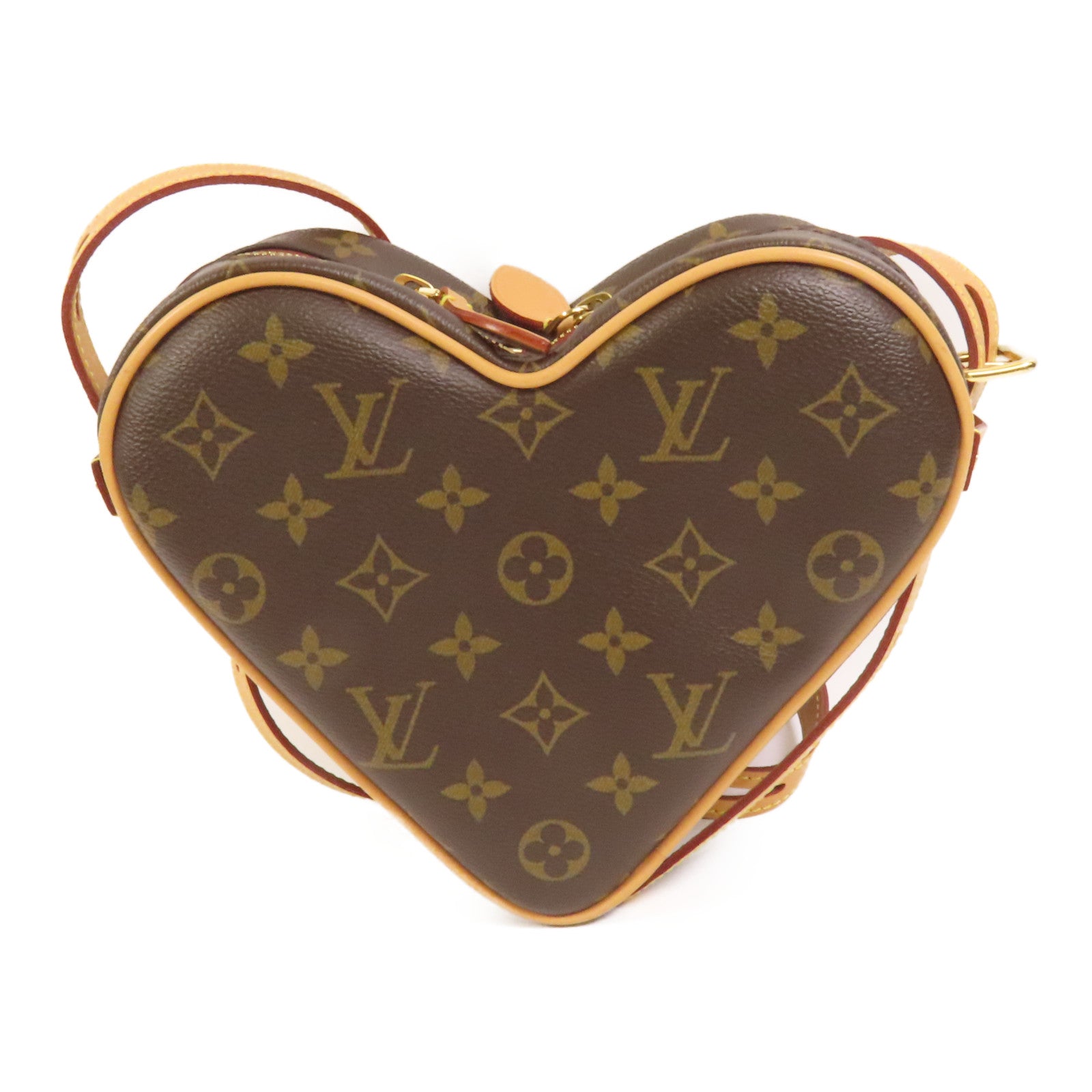 LOUIS VUITTON 【激減優惠】Monogram Game On Coeur金扣肩背袋棕色