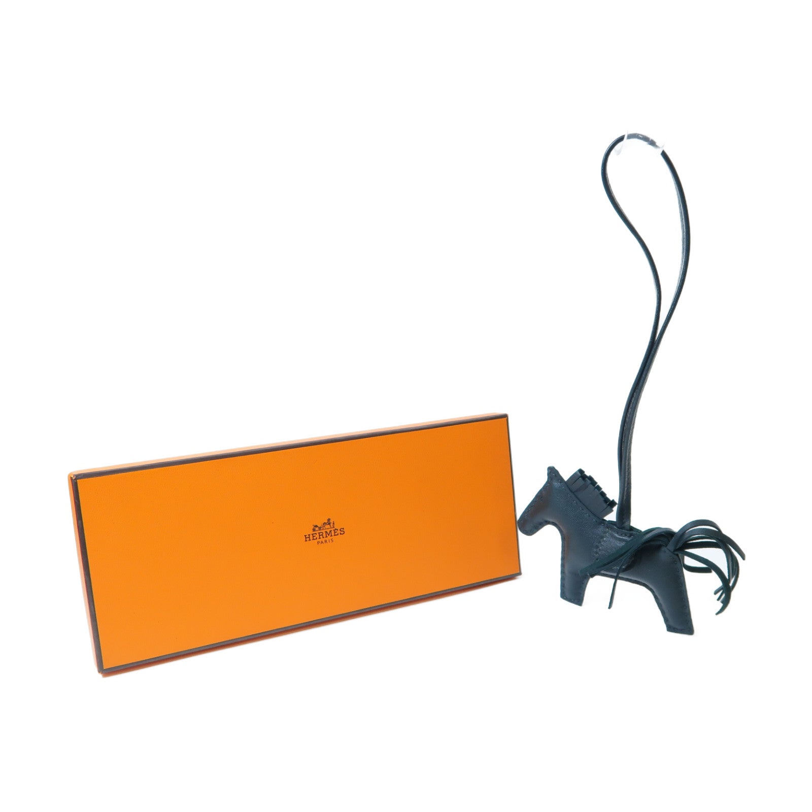 HERMES Swift皮革Rodeo PM掛飾松柏綠色