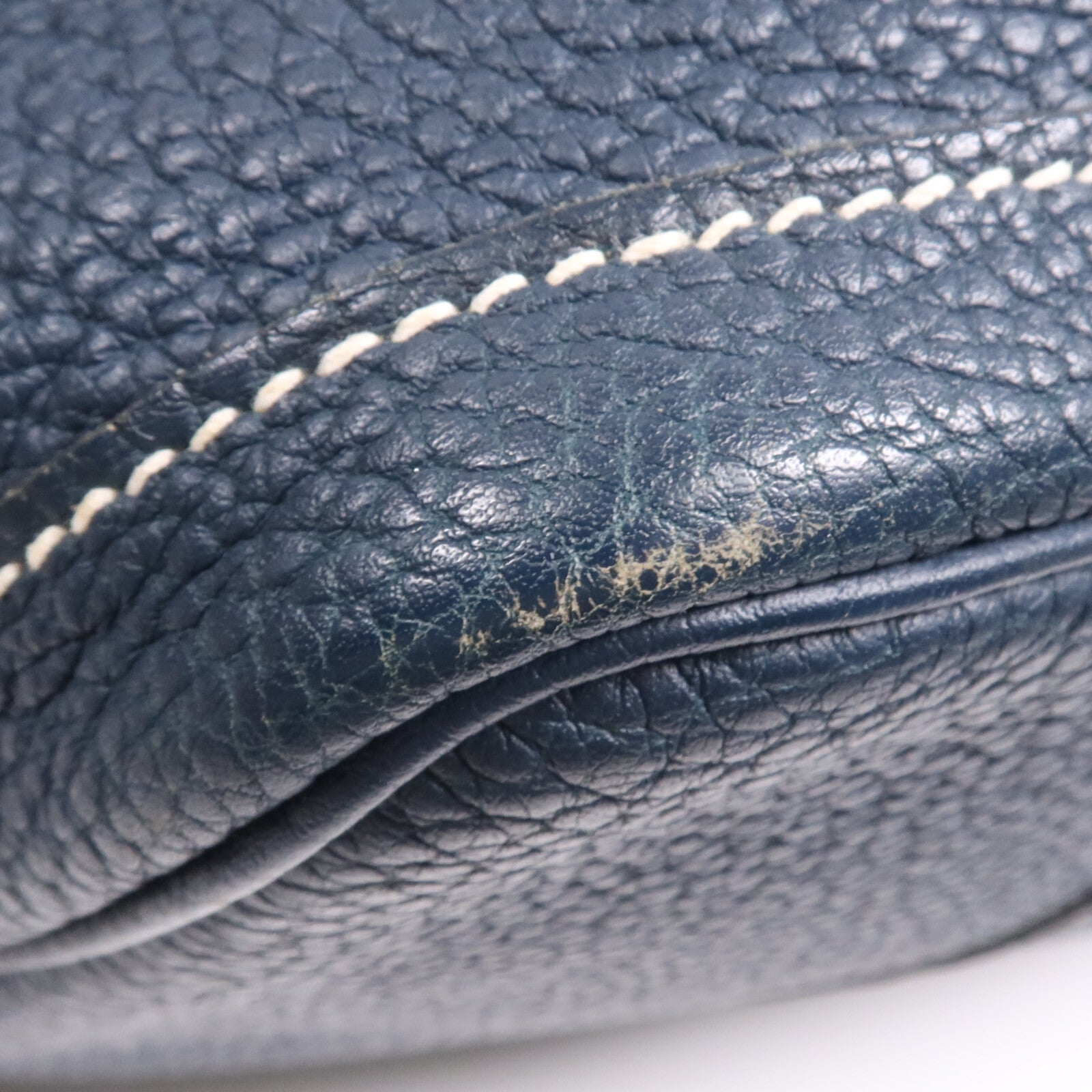 HERMES Negonda皮革Garden Party PM銀扣手挽袋Bleu de Prusse