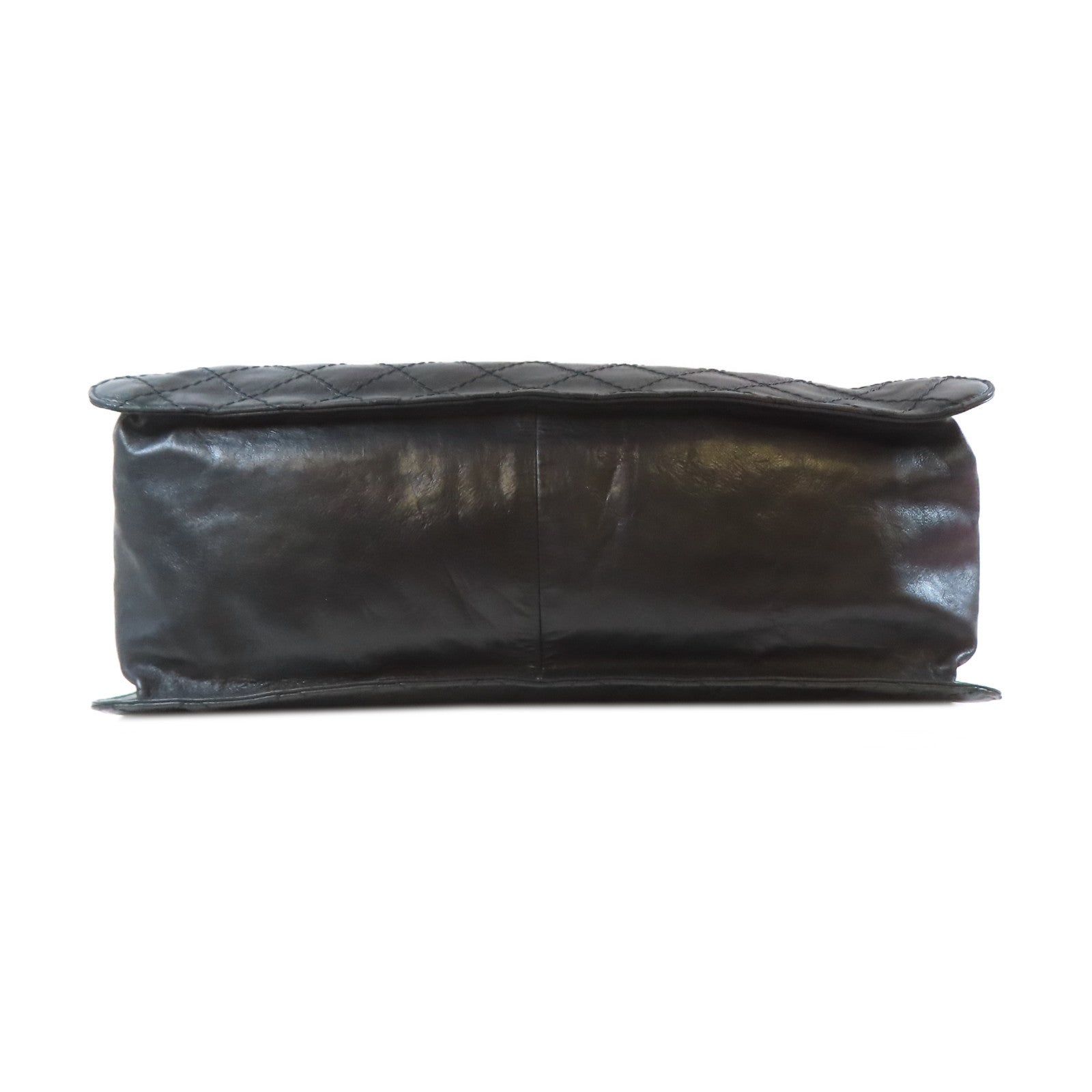 CHANEL 菱格牛皮皮革Shoulder Bag鏈帶肩背袋黑色
