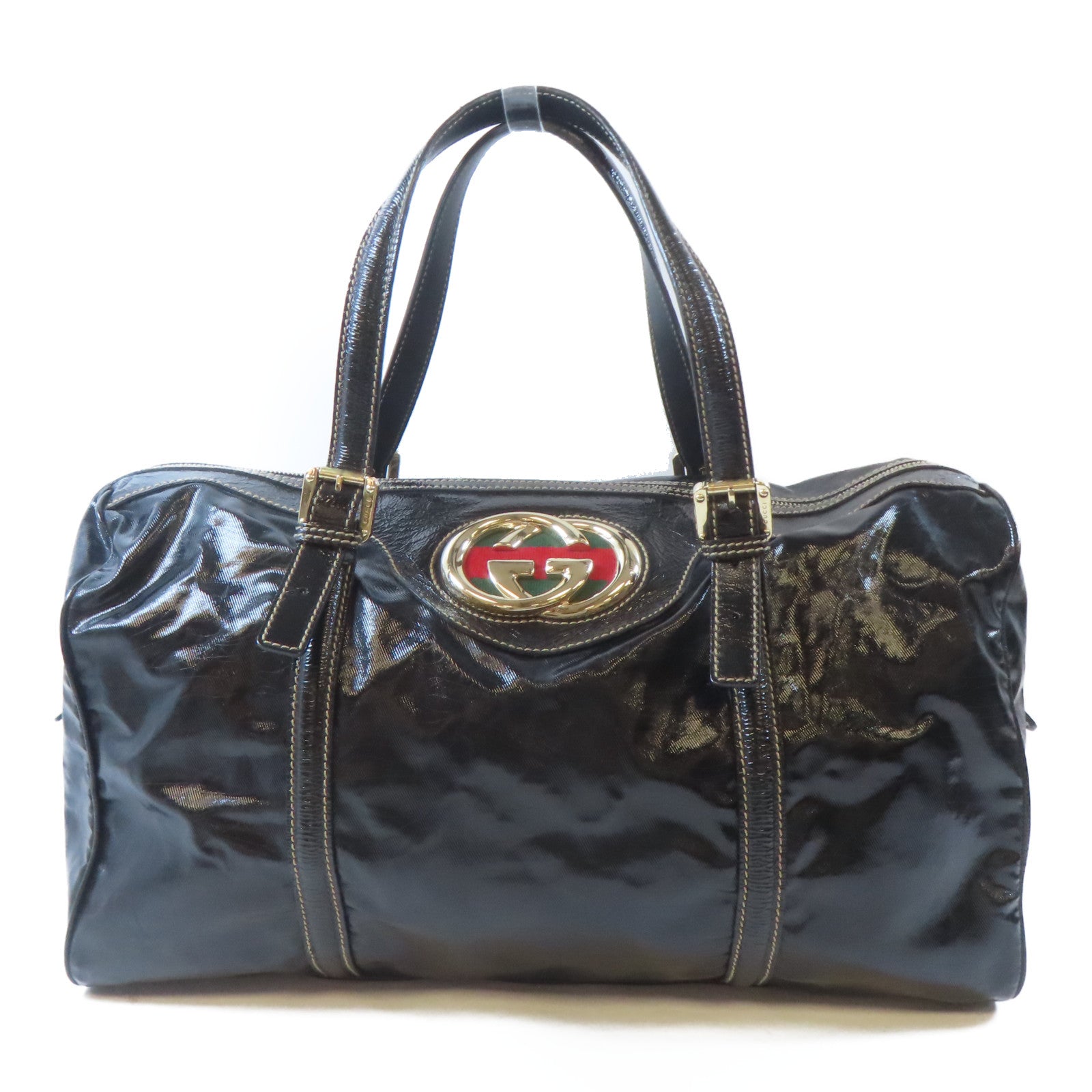 GUCCI PVC Shoulder Bag金扣肩背袋黑色
