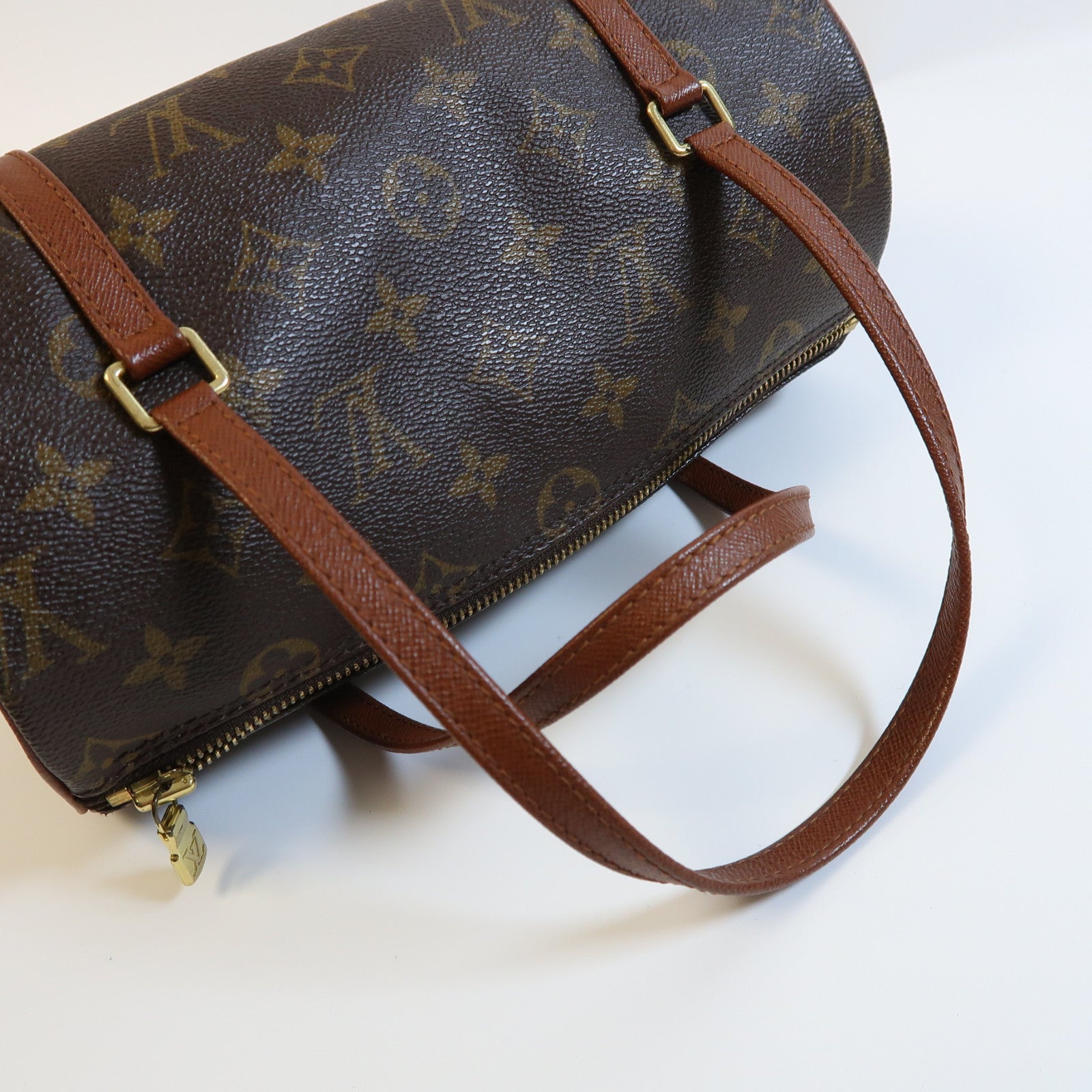 LOUIS VUITTON Monogram Papillon PM金扣肩背袋啡色