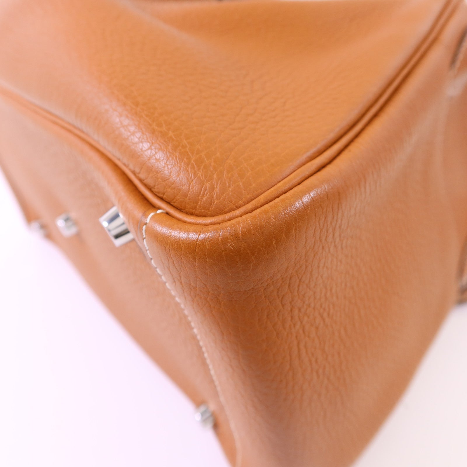 HERMES Clemence皮革Lindy 30銀扣手挽肩背兩用袋Gold