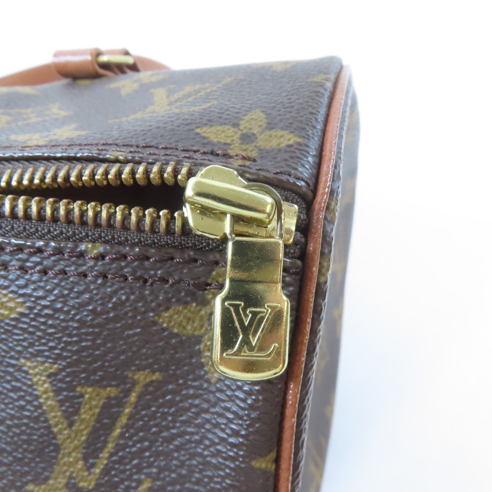 LOUIS VUITTON Monogram Papillon GM金扣手挽袋啡色