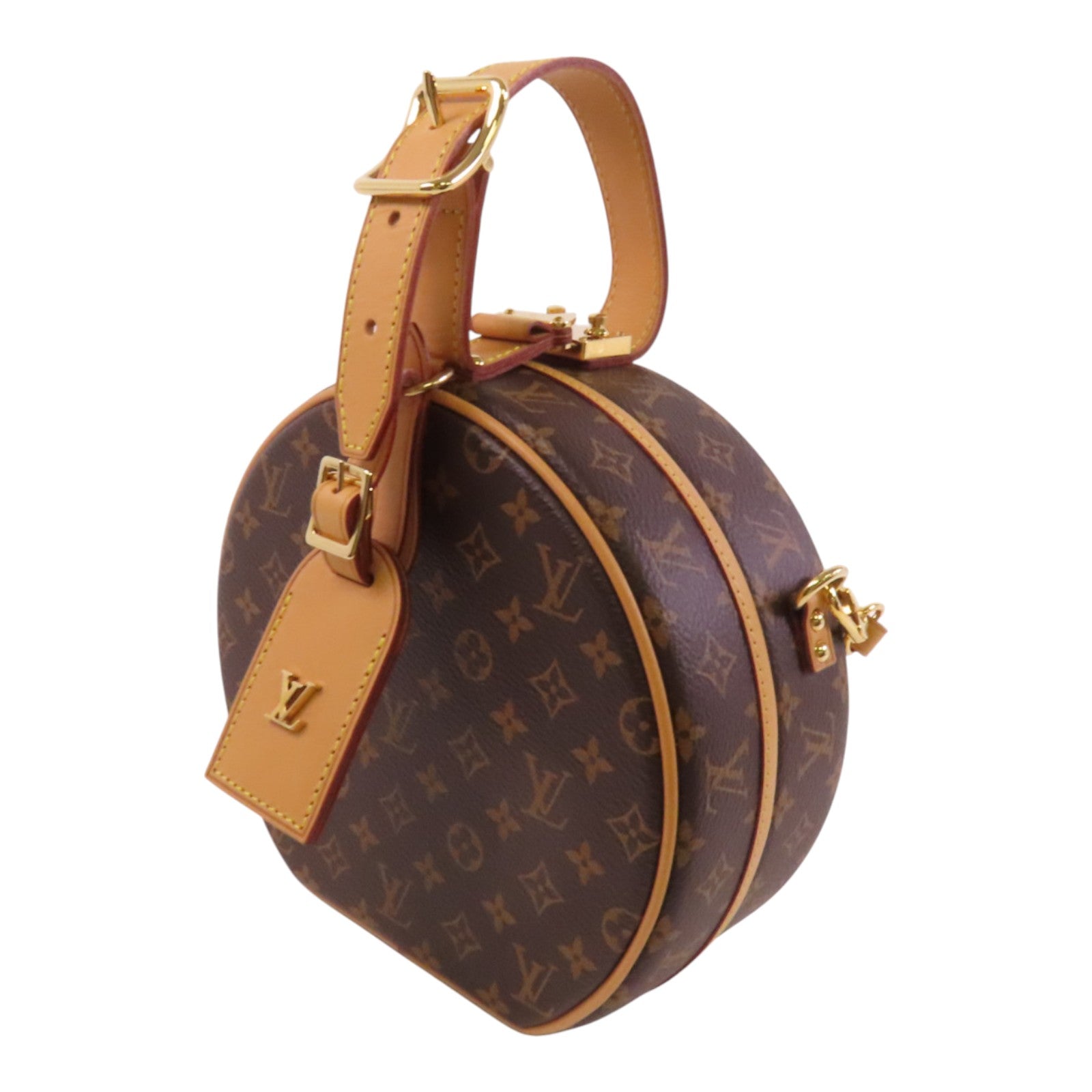 LOUIS VUITTON Monogram Petite Boite Chapeau金扣手挽肩背兩用袋