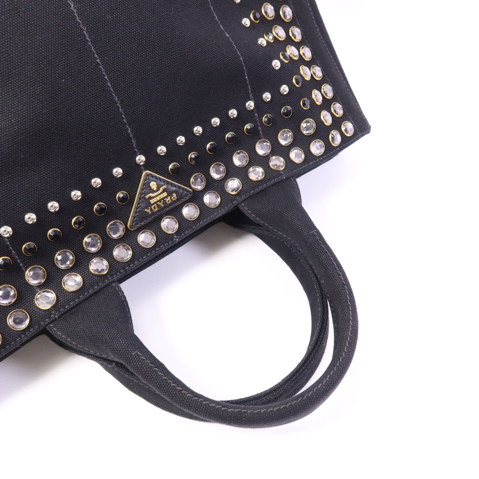 PRADA 棉布HandBag金扣手挽袋