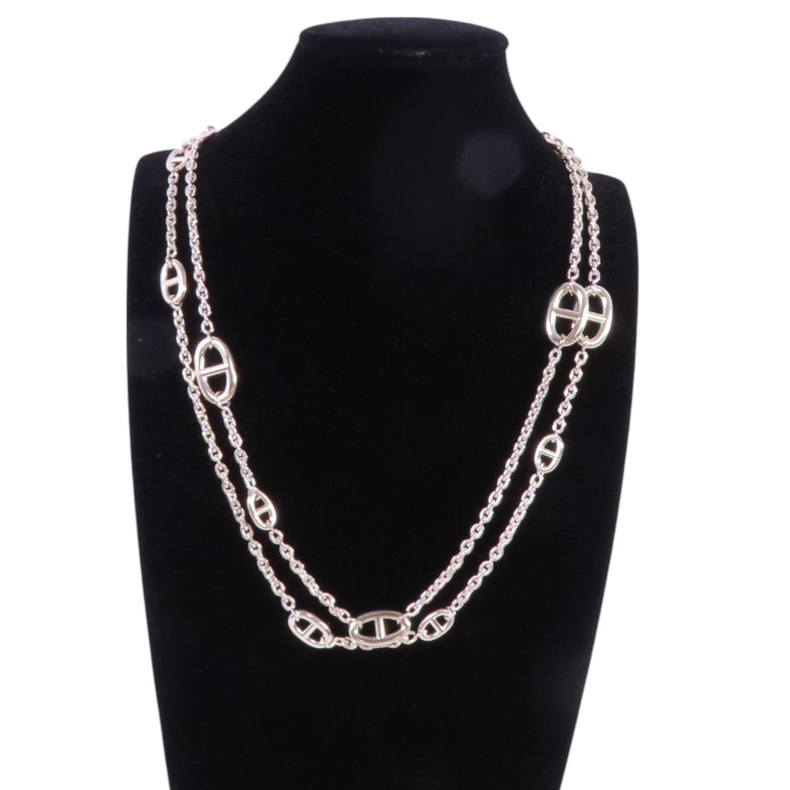 HERMES 925純銀Farandole Long Necklace銀扣項鏈