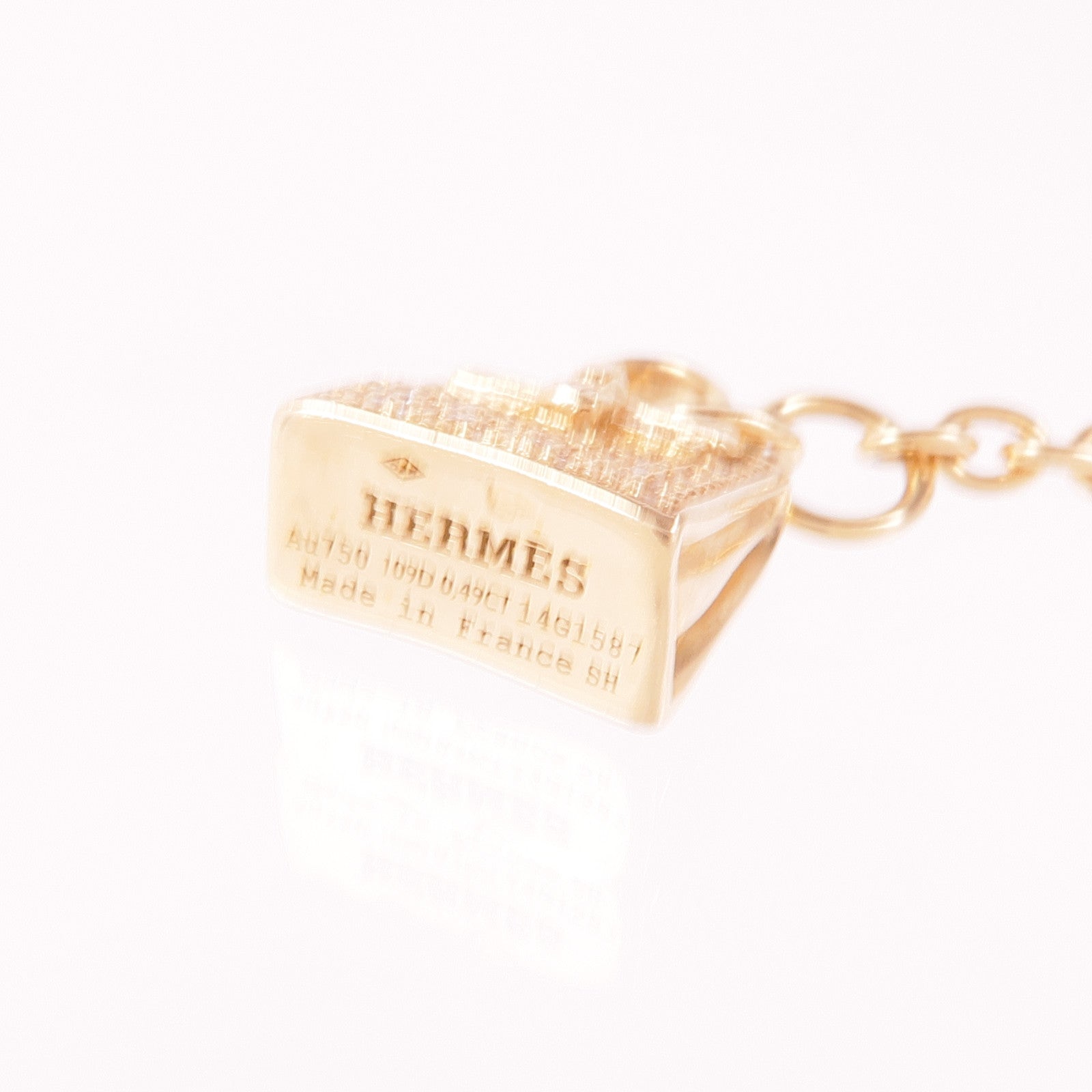 HERMES 18K玫瑰金Birkin Bracelet鑽石項鍊