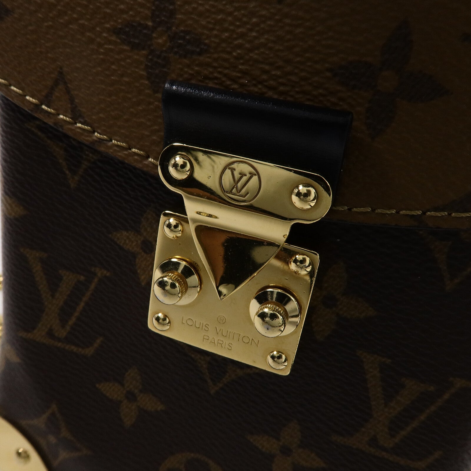 LOUIS VUITTON Monogram/Monogram Reverse Camera Box金扣鏈帶手挽肩背兩用袋