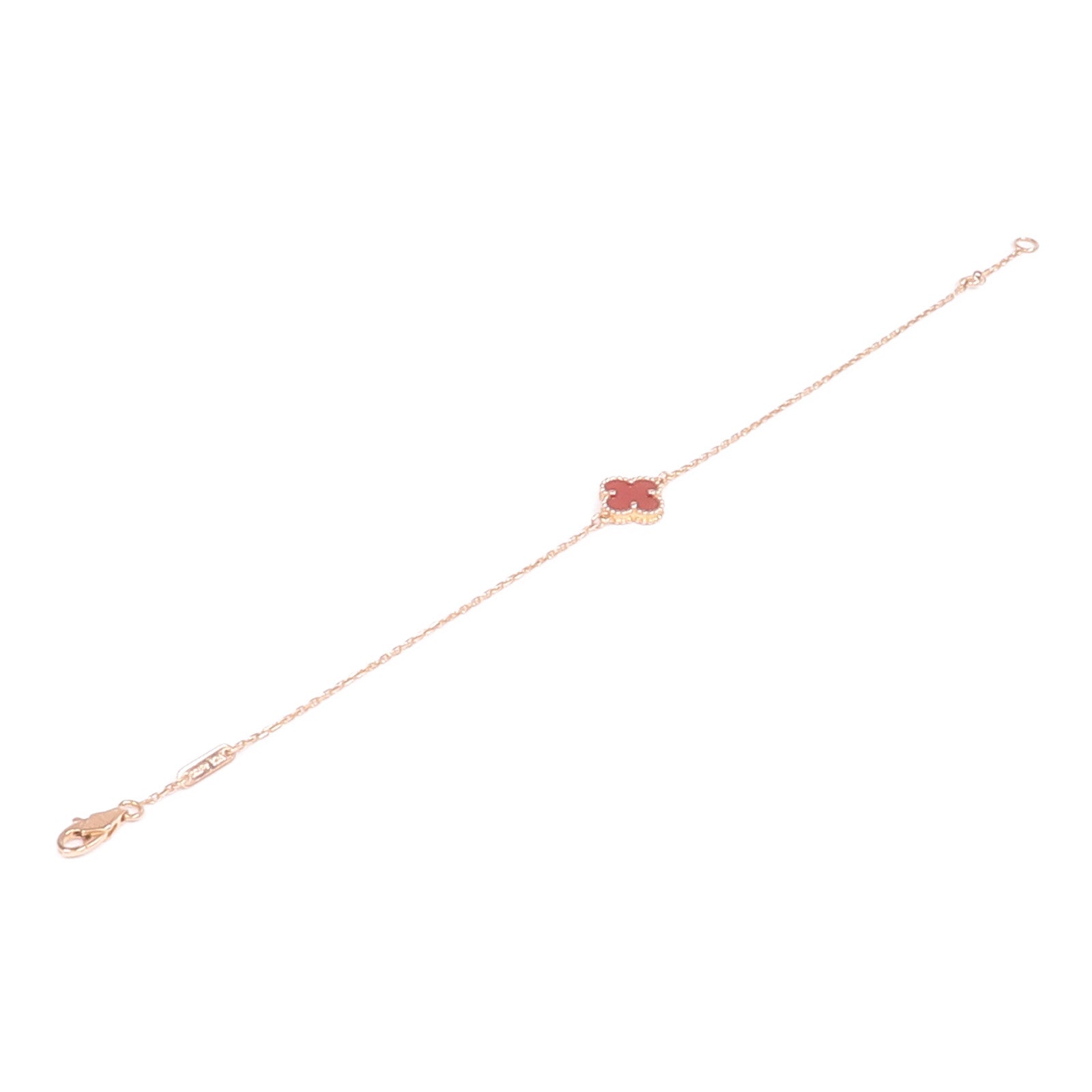 Van Cleef & Arpels 18K玫瑰金Sweet Alhambra Bracelet紅玉髓手鏈