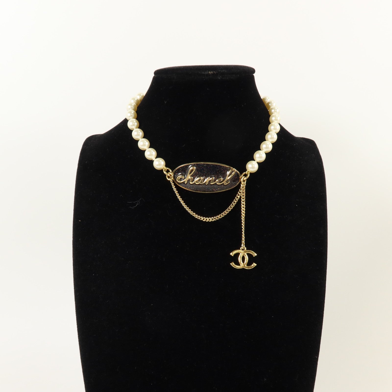 CHANEL PVC/金屬Logo Choker項鏈