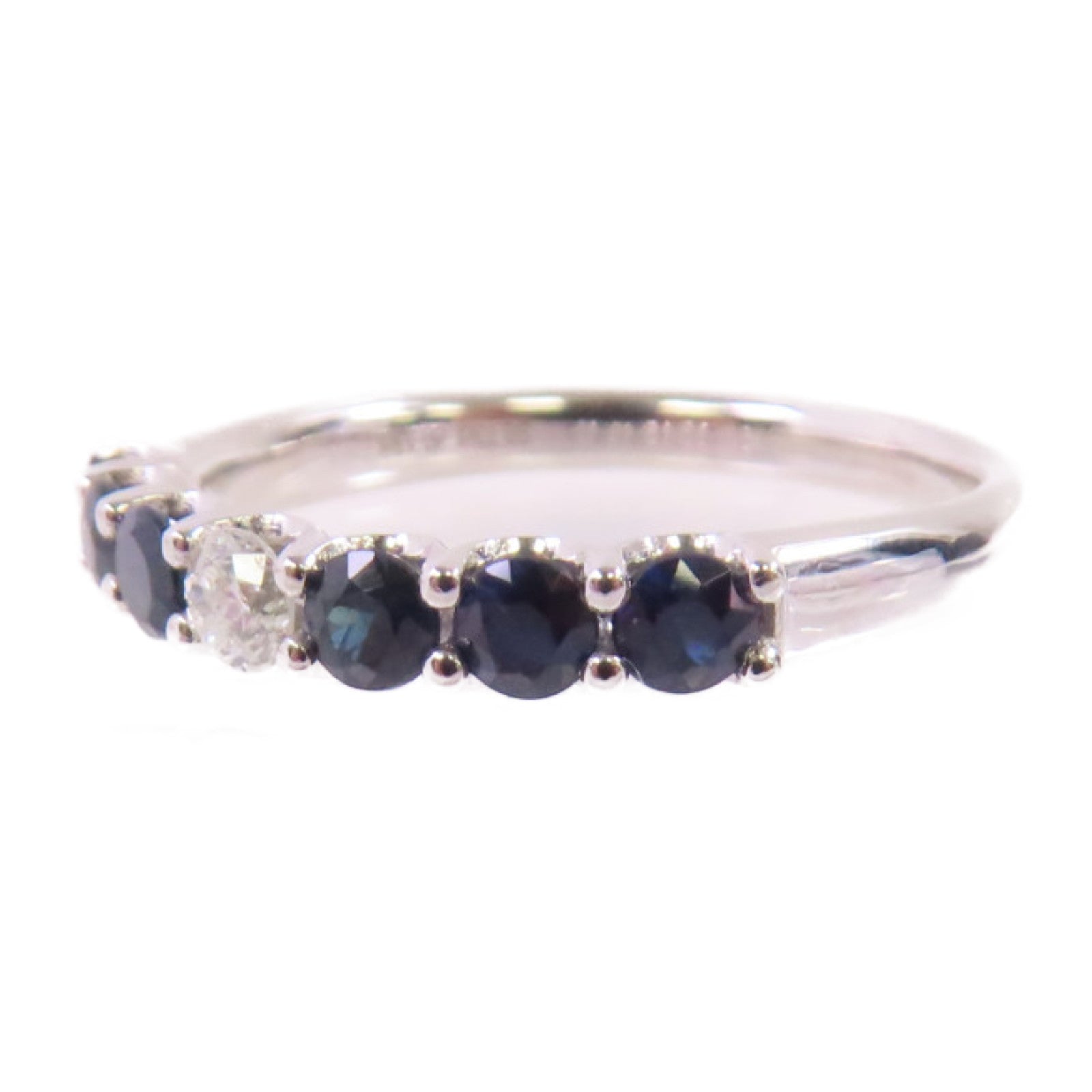JEWELRY PT900鉑金/0.73ct藍寶石/0.13ct鑽石Sapphire/Diamond Ring戒指US#6.25