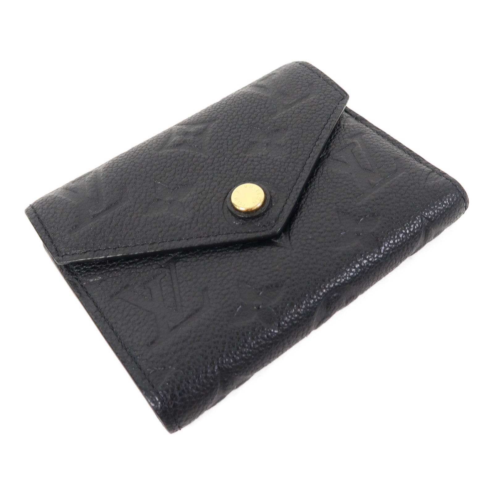LOUIS VUITTON Monogram Empreinte Victorine Wallet金扣錢包黑色