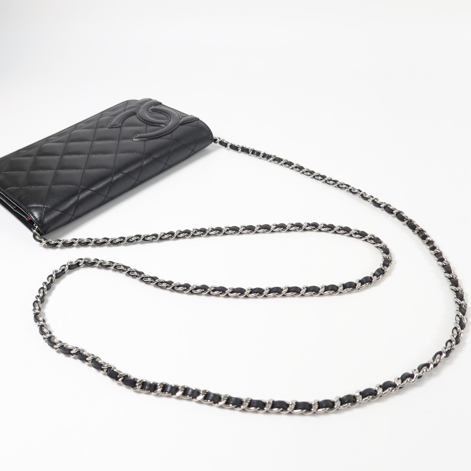 CHANEL 羊皮皮革Cambon Woc鏈帶肩背袋
