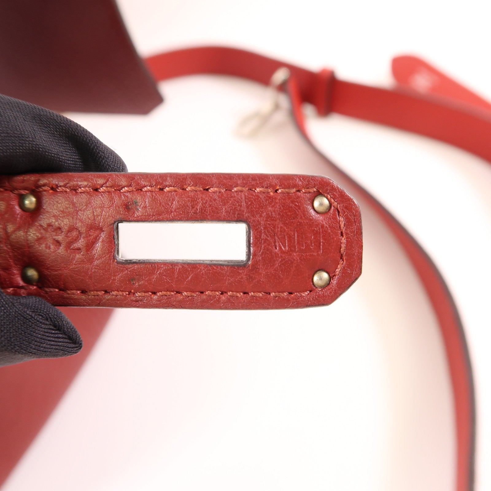 HERMES 【激減優惠】Clemence皮革Jypsiere銀扣肩背袋Rouge H