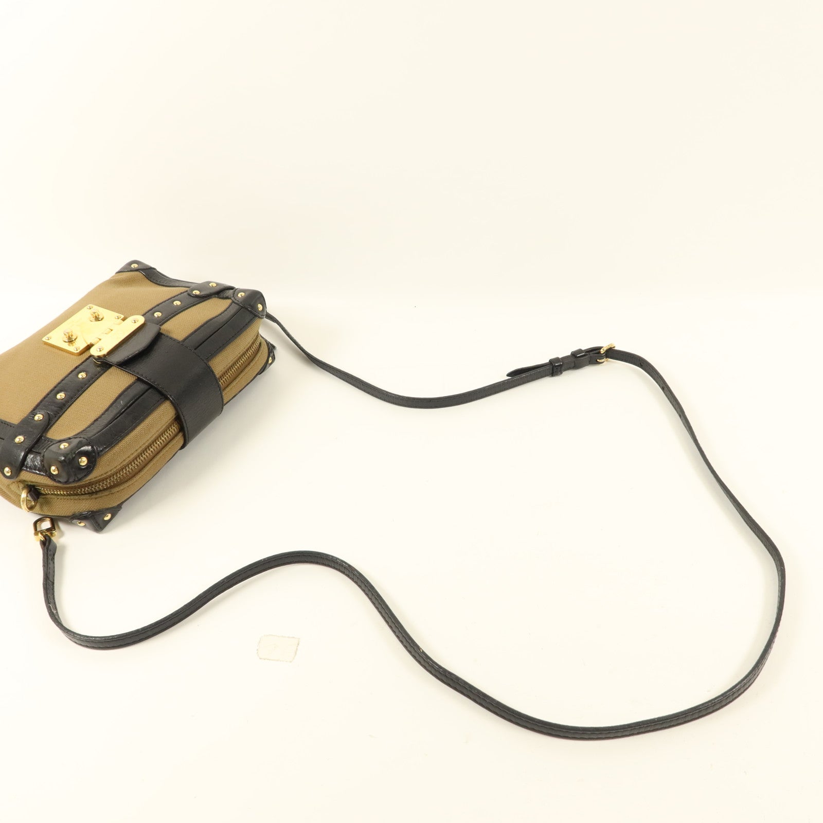 LOUIS VUITTON 帆布Petite Malle Soft MM金扣肩背袋
