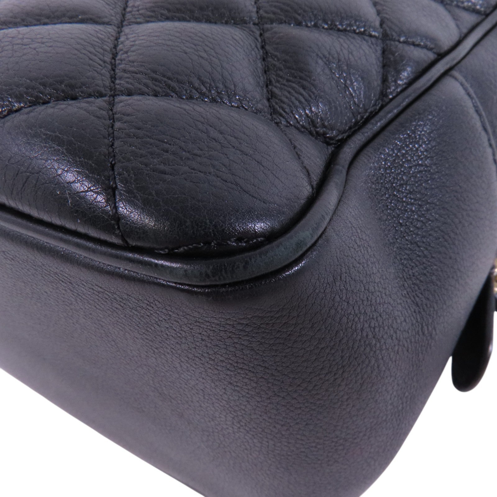 CHANEL 牛皮皮革Chain Shoulder金扣手挽肩背兩用袋