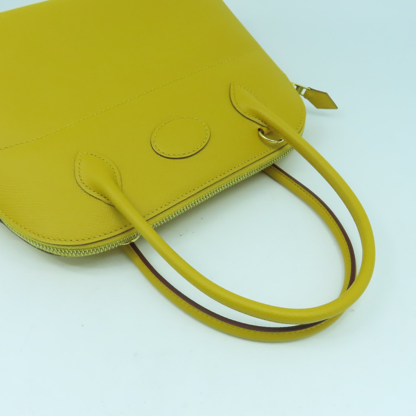HERMES 【激減優惠】Epsom皮革Bolide 27金扣手挽肩背兩用袋Jaune Ambre黃色