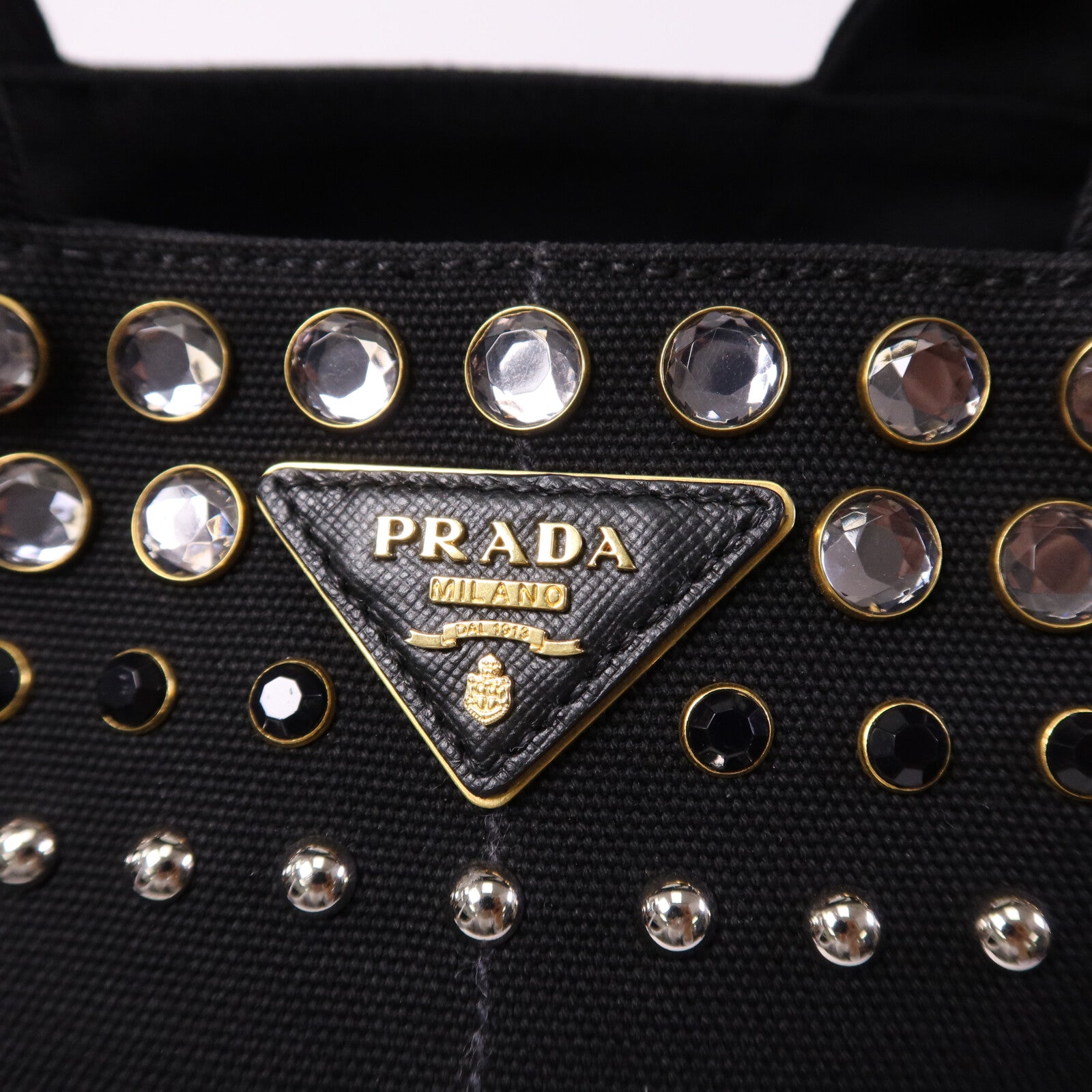 PRADA 棉布HandBag金扣手挽袋