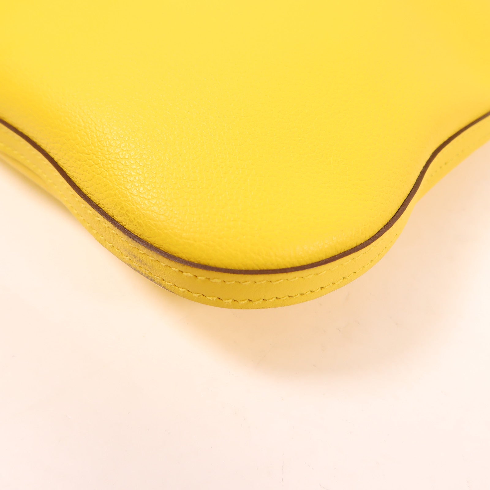 HERMES 【激減優惠】Evercolor皮革Bridado銀扣背包肩背兩用袋Jaune De Naples